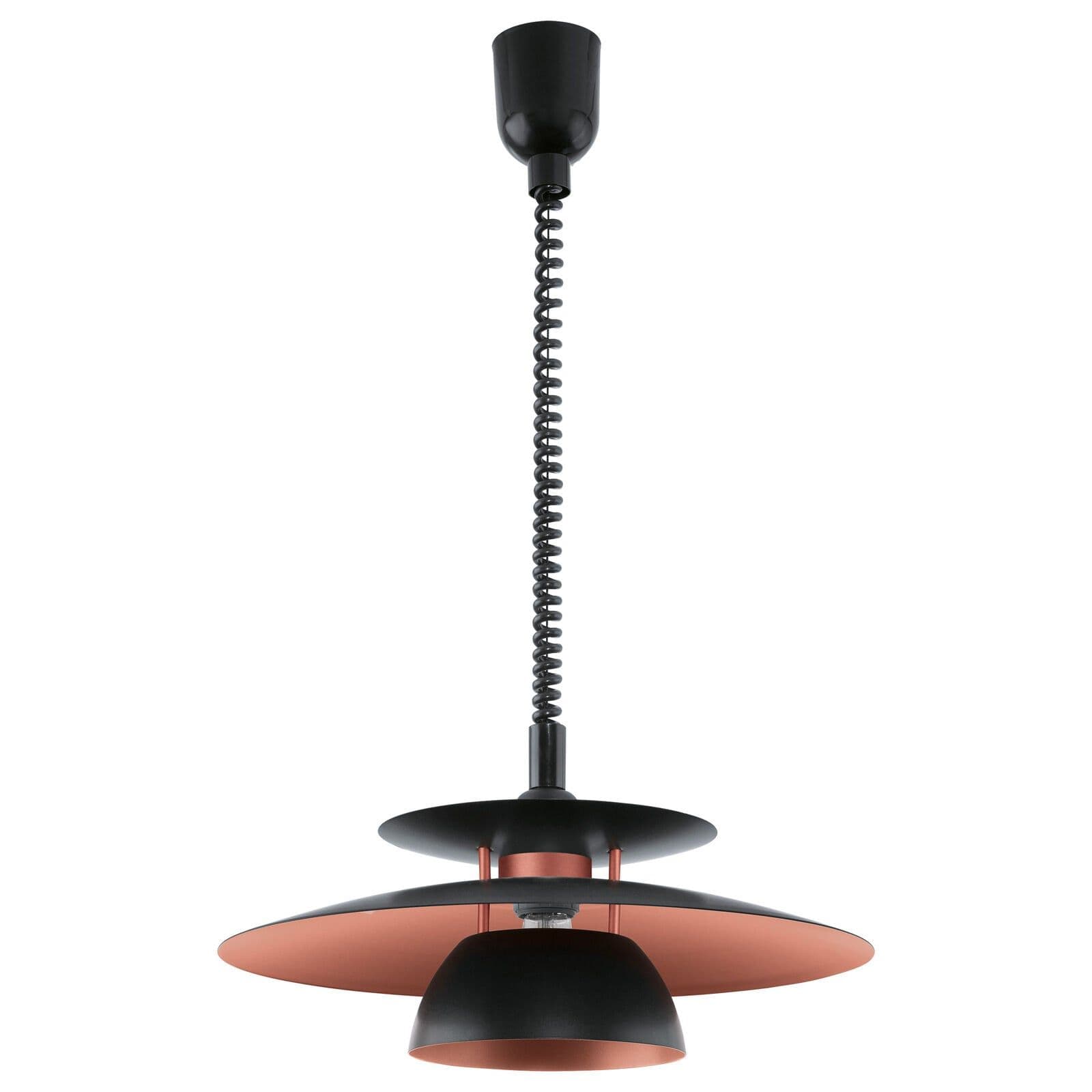 Pendant Light Height Adjustable Shade Copper Bulb E27 1x60W