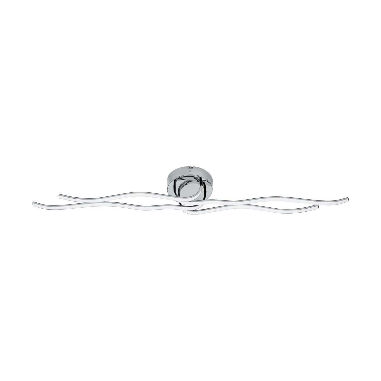 Wall Flush Ceiling Light Chrome Shade Plastic Bulb LED 40W Incl.