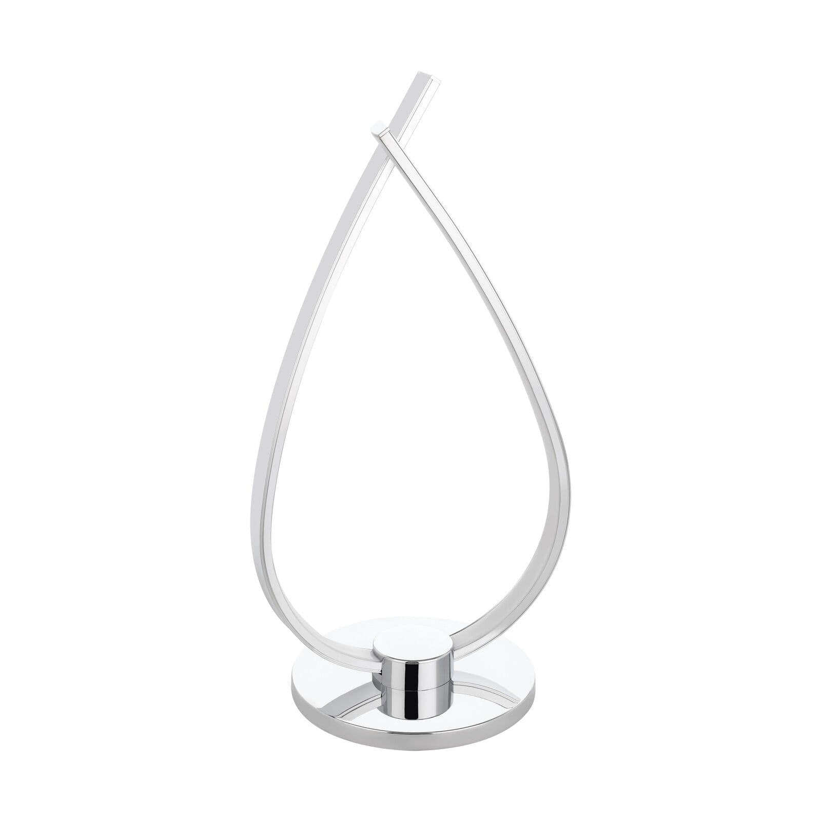 Table Lamp Colour Aluminium Chrome Plated Shade White Plastic Bulb LED 14W Incl.