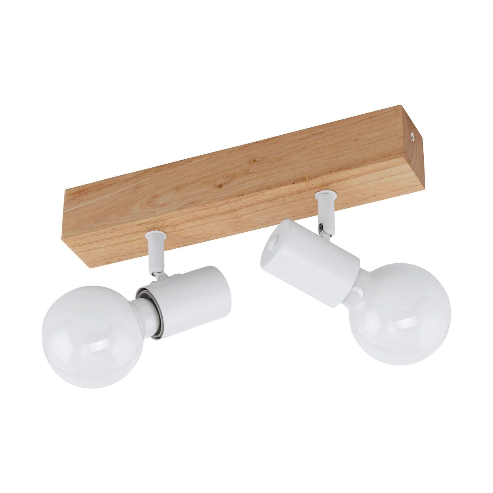 2 Spot Wall Flush Ceiling Light Brown Shade Bulb E27 2x60W
