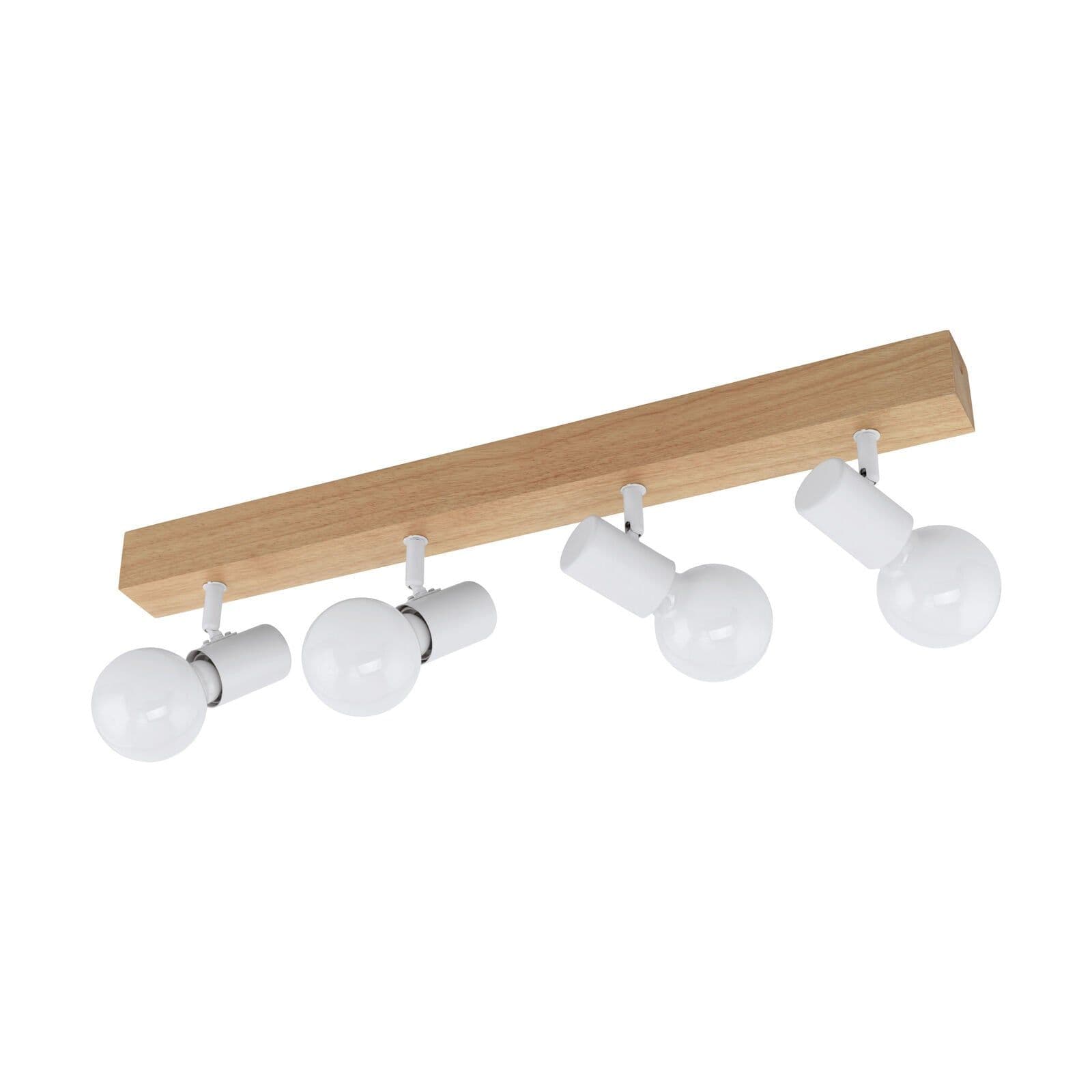 4 Spot Wall Flush Ceiling Light Brown Shade Bulb E27 4x60W