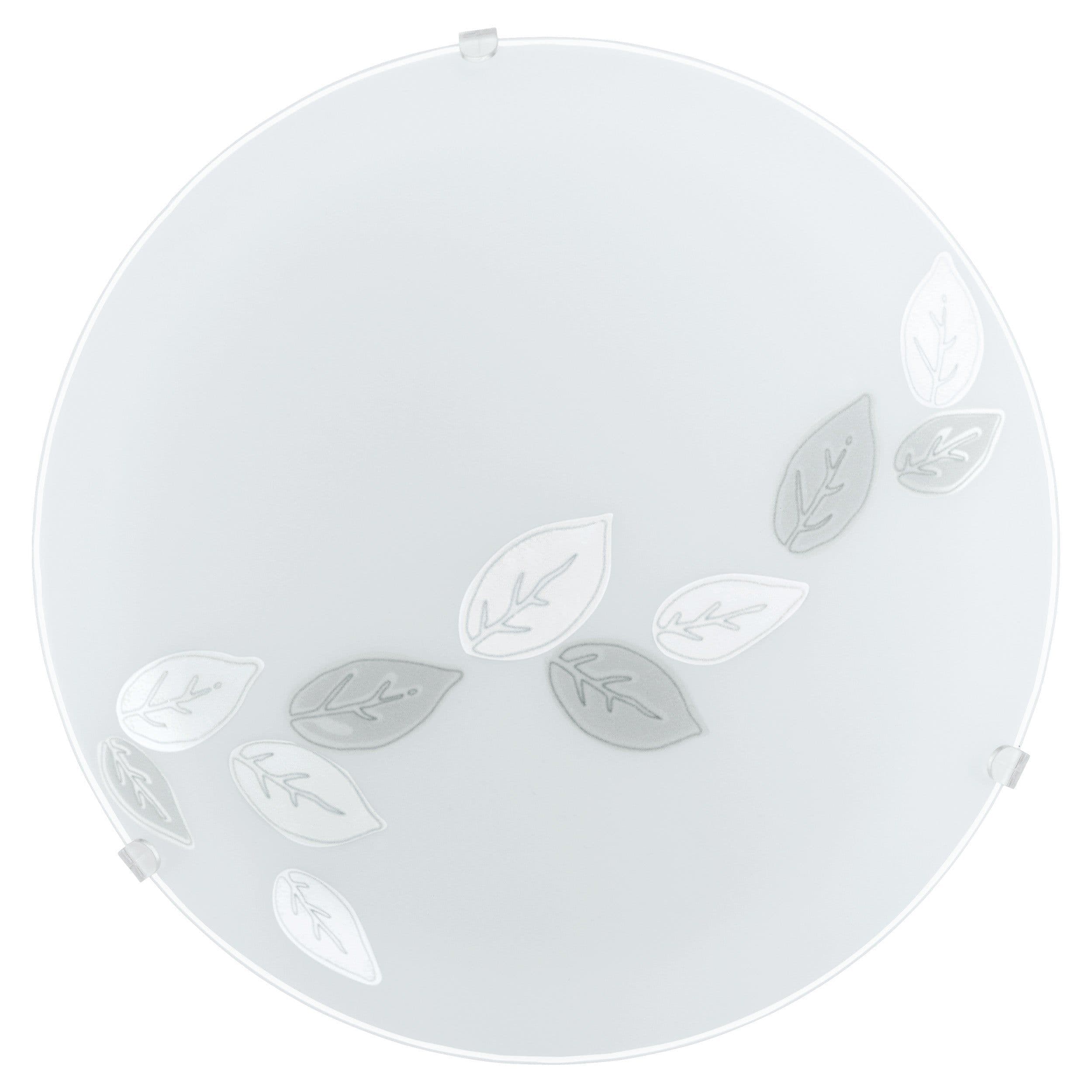 Wall Flush Ceiling Light Shade Leaf Design Satin Glass Bulb E27 1x60W