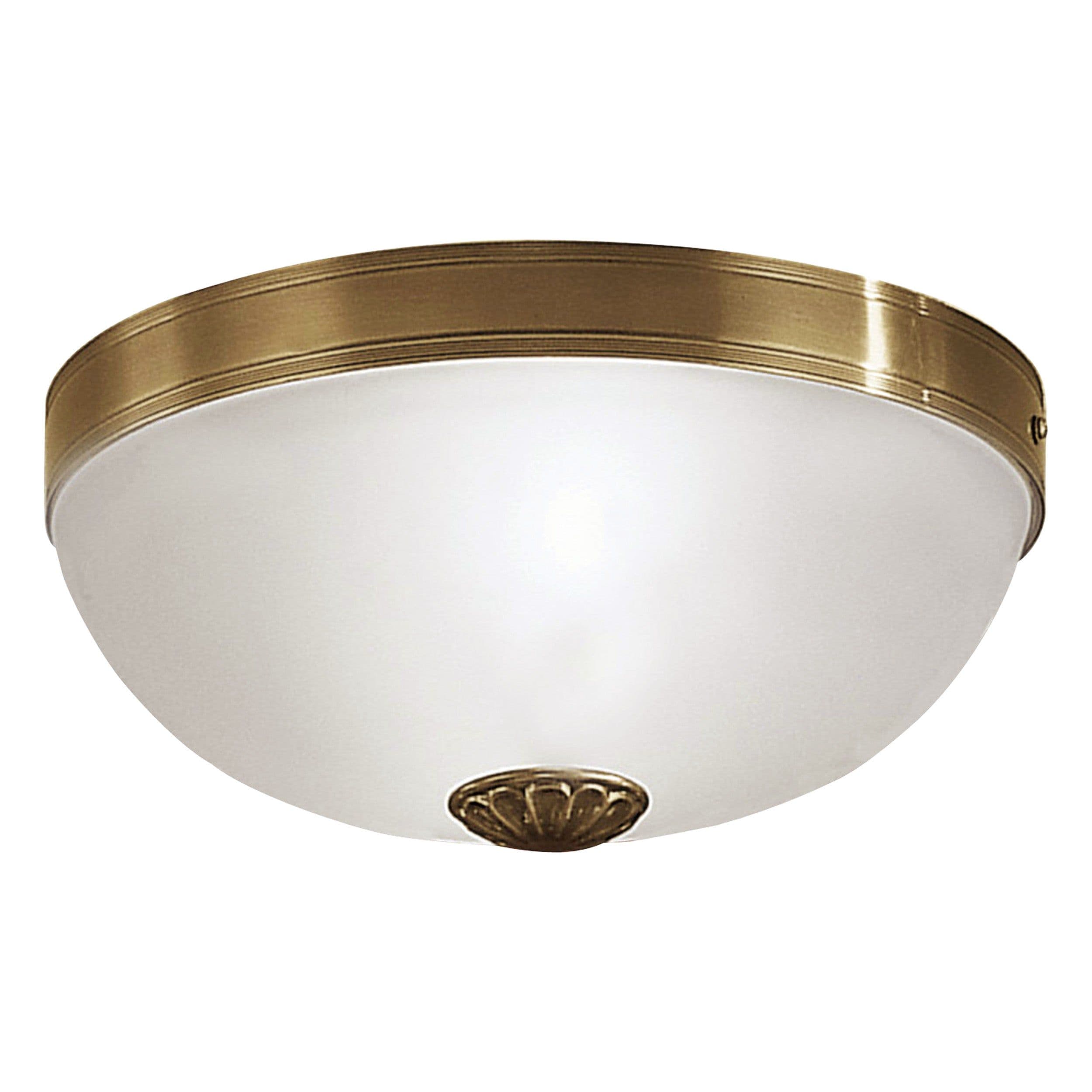 Wall Flush Ceiling Light Bronzed Shade Satin Glass Bulb E27 2x60W