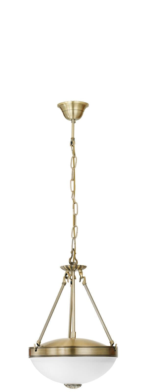 Pendant Ceiling Light Bronzed Shade Satin Glass Bulb E27 2x60W