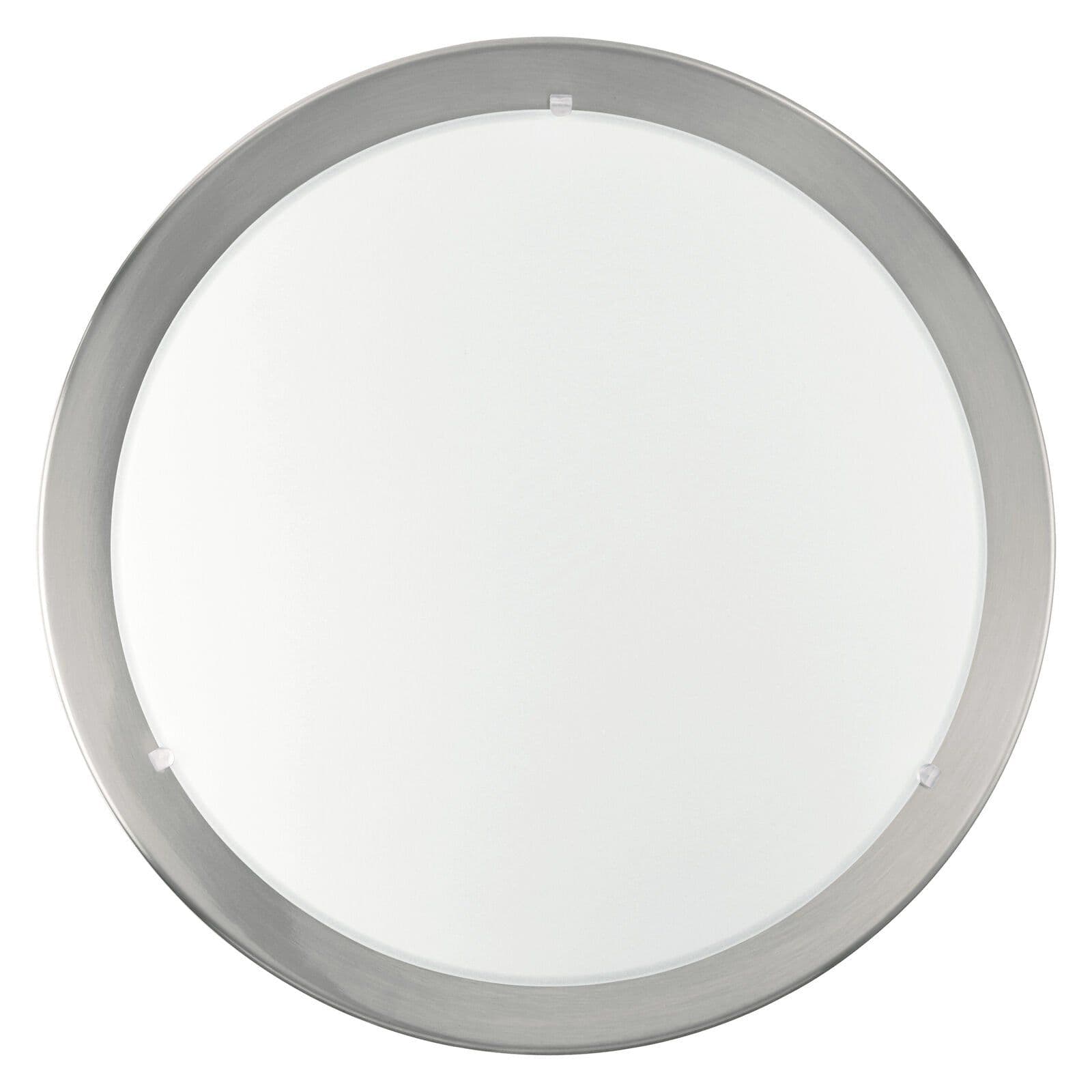 Wall Flush Ceiling Light Satin Nickel Clear Satin Glass Bulb E27 1x60W
