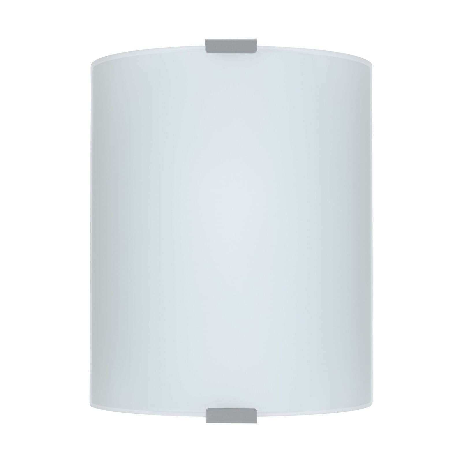 Wall Flush Ceiling Light Silver Shade Satin Glass Bulb E27 1x60W