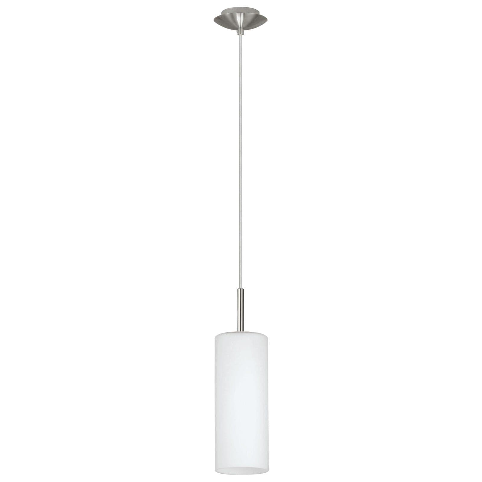 Pendant Ceiling Light Satin Nickel Shade Painted Satin Glass E27 1x60W