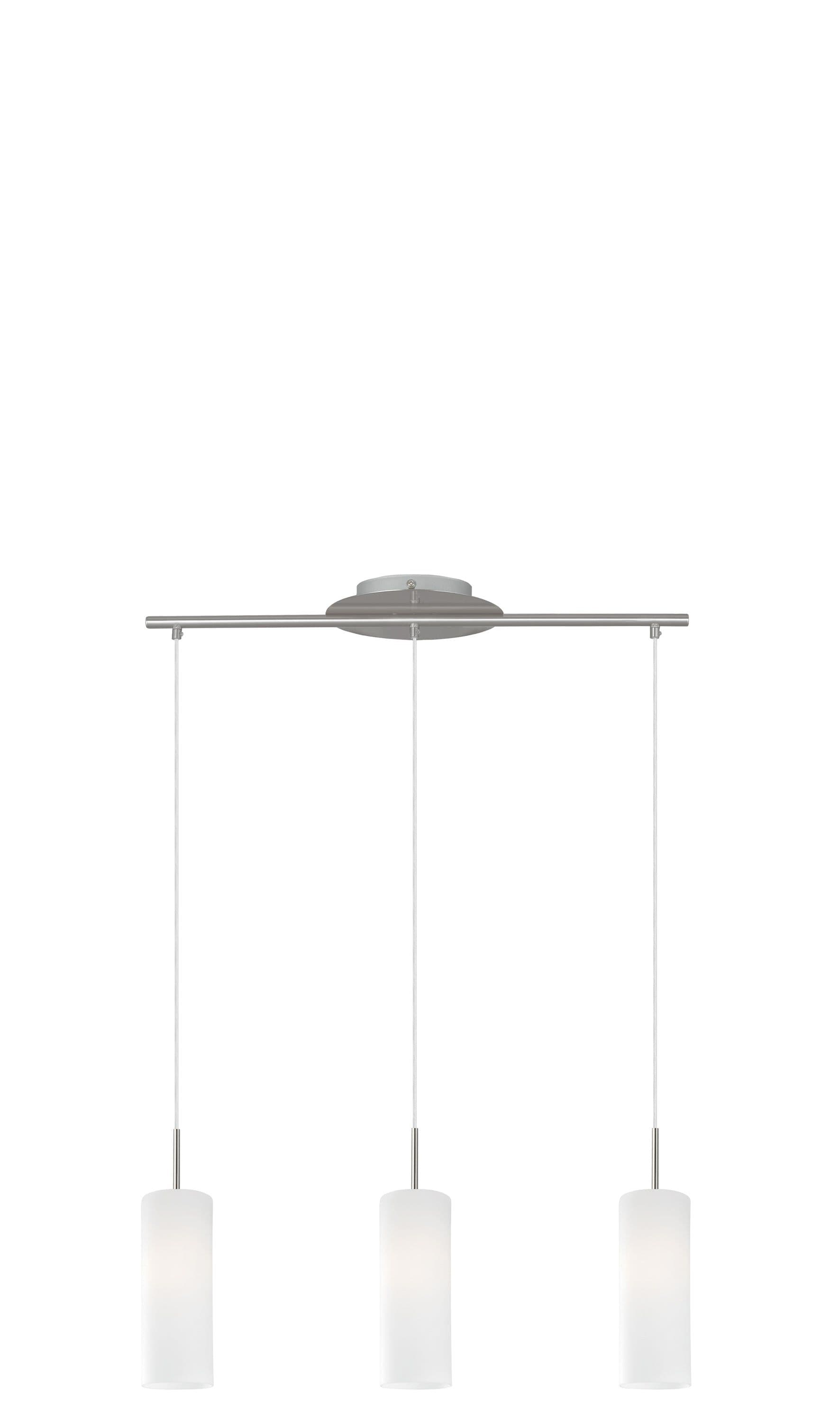 Pendant Light Satin Nickel Shade Painted Satin Glass Bulb E27 3x60W