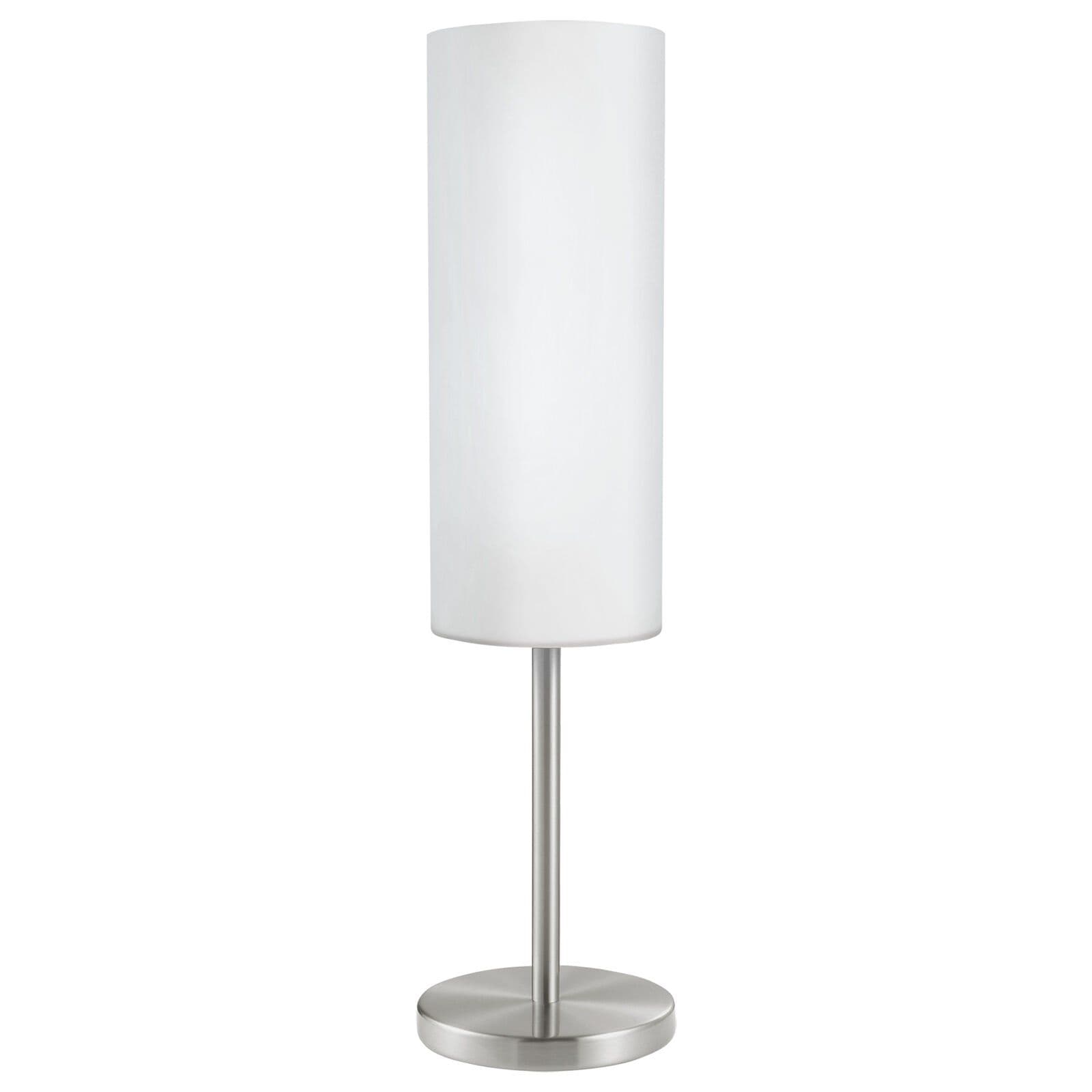 Table Lamp Satin Nickel Shade Painted Satin Glass Bulb E27 1x60W