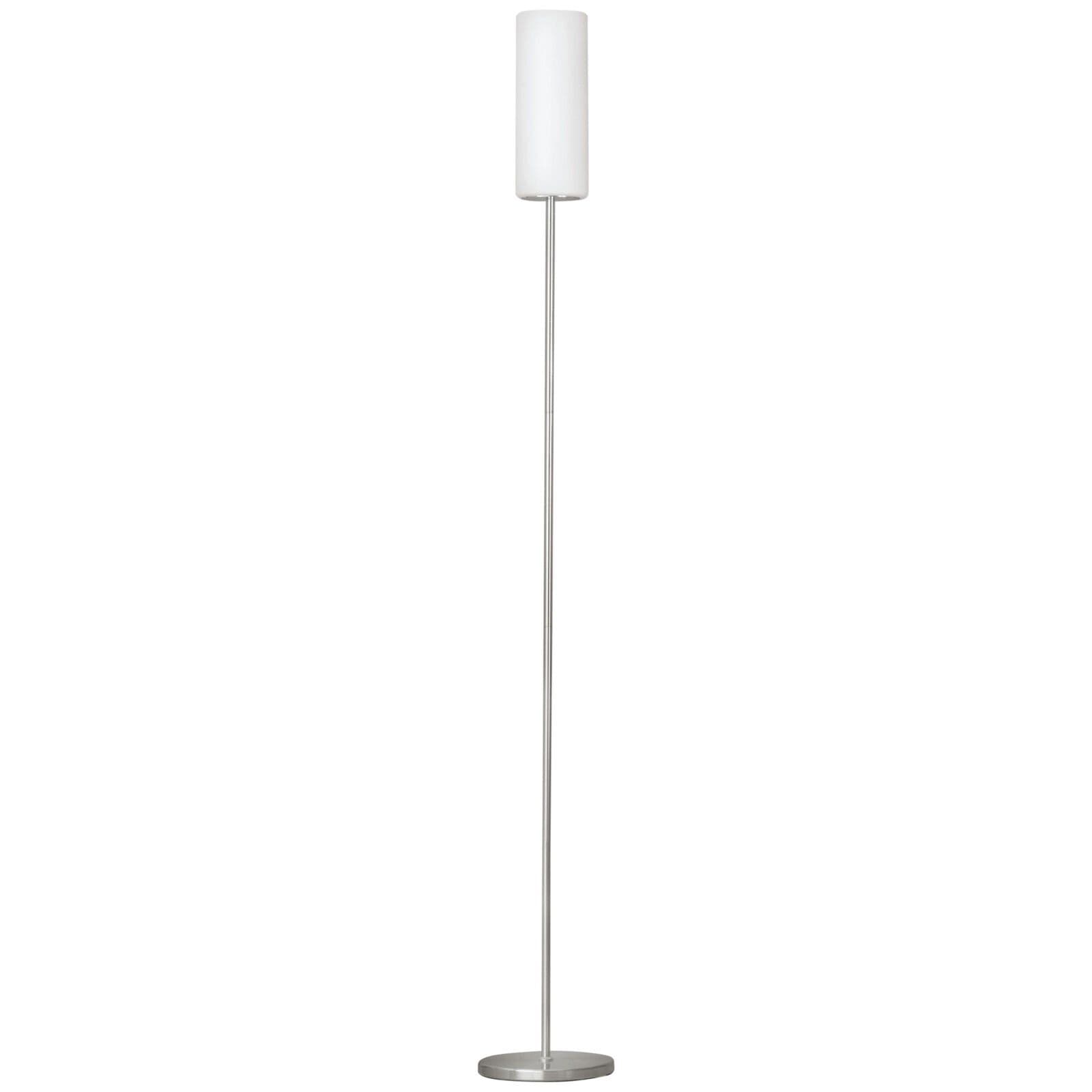Floor Lamp Light Satin Nickel Shade Painted Satin Glass Bulb E27 1x60W