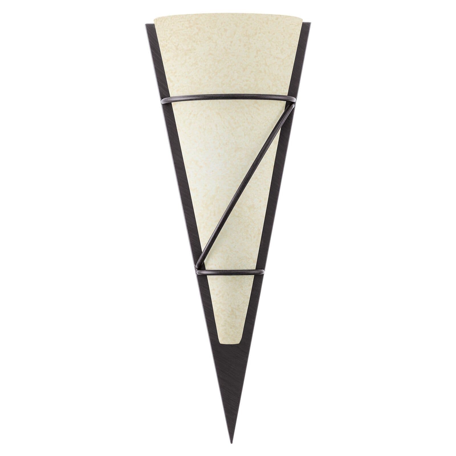Wall Light Antique Shade Beige Glass Chalked Bulb E14 1x60W