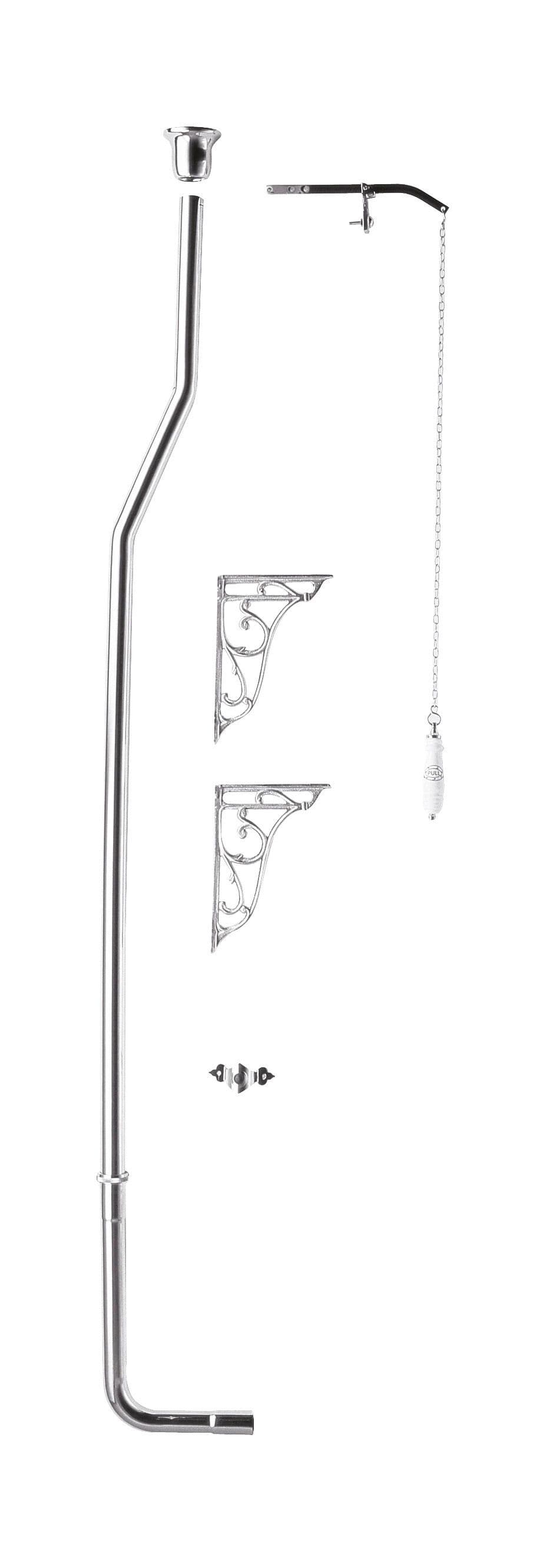 Ceramic Accessories Traditional High Flush Pipe Pack Chrome