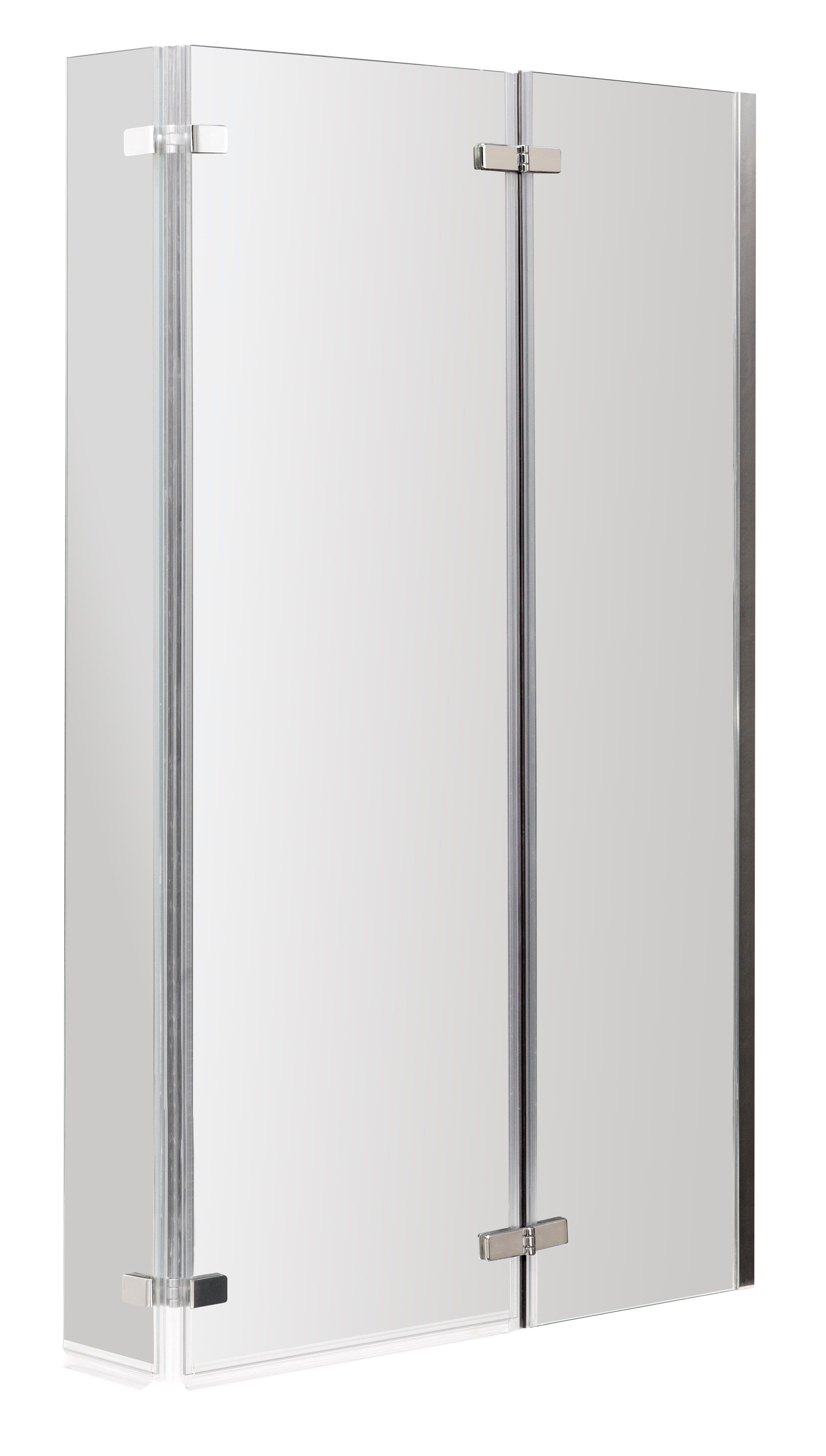 5mm Toughened Safety Glass Centre Hinged L Shaped Shower Bath Screen