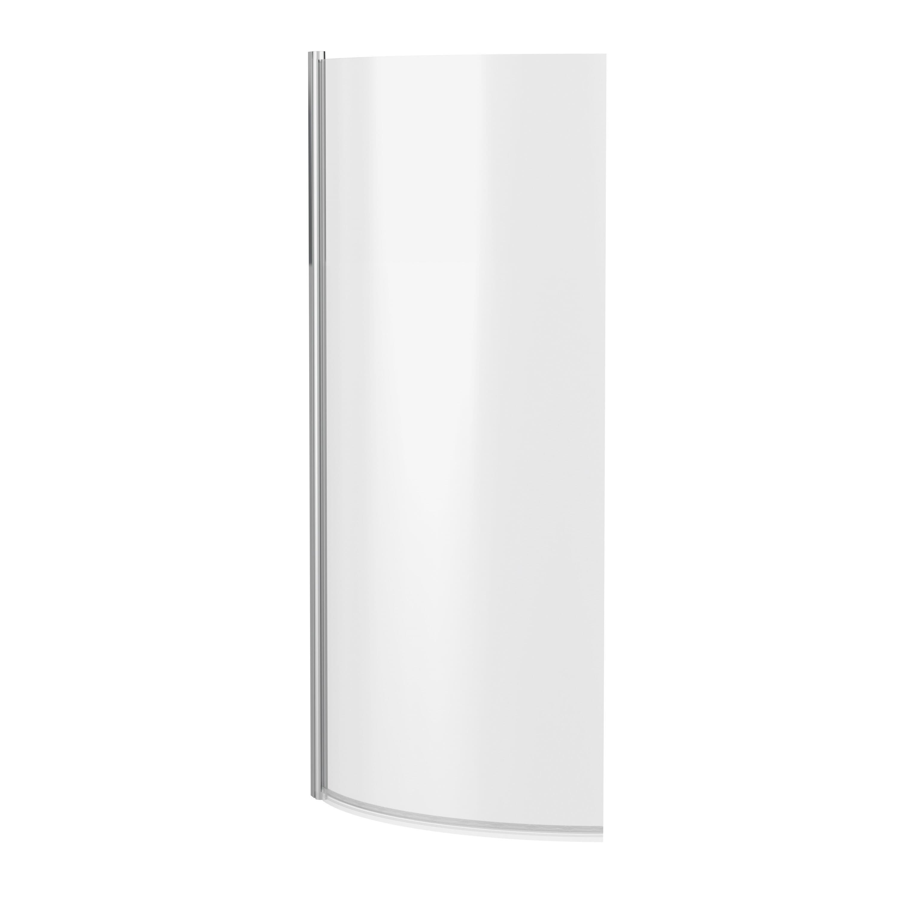 Reversible Chrome Curved P Shaped Bath Screen 1400 x 720