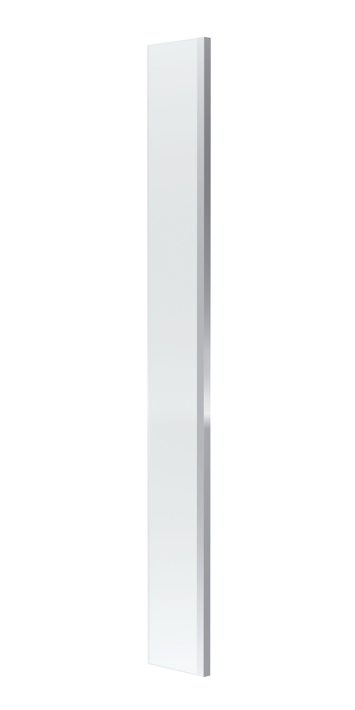 8mm Safety Glass Return Screen Polished Chrome 215x1850mm