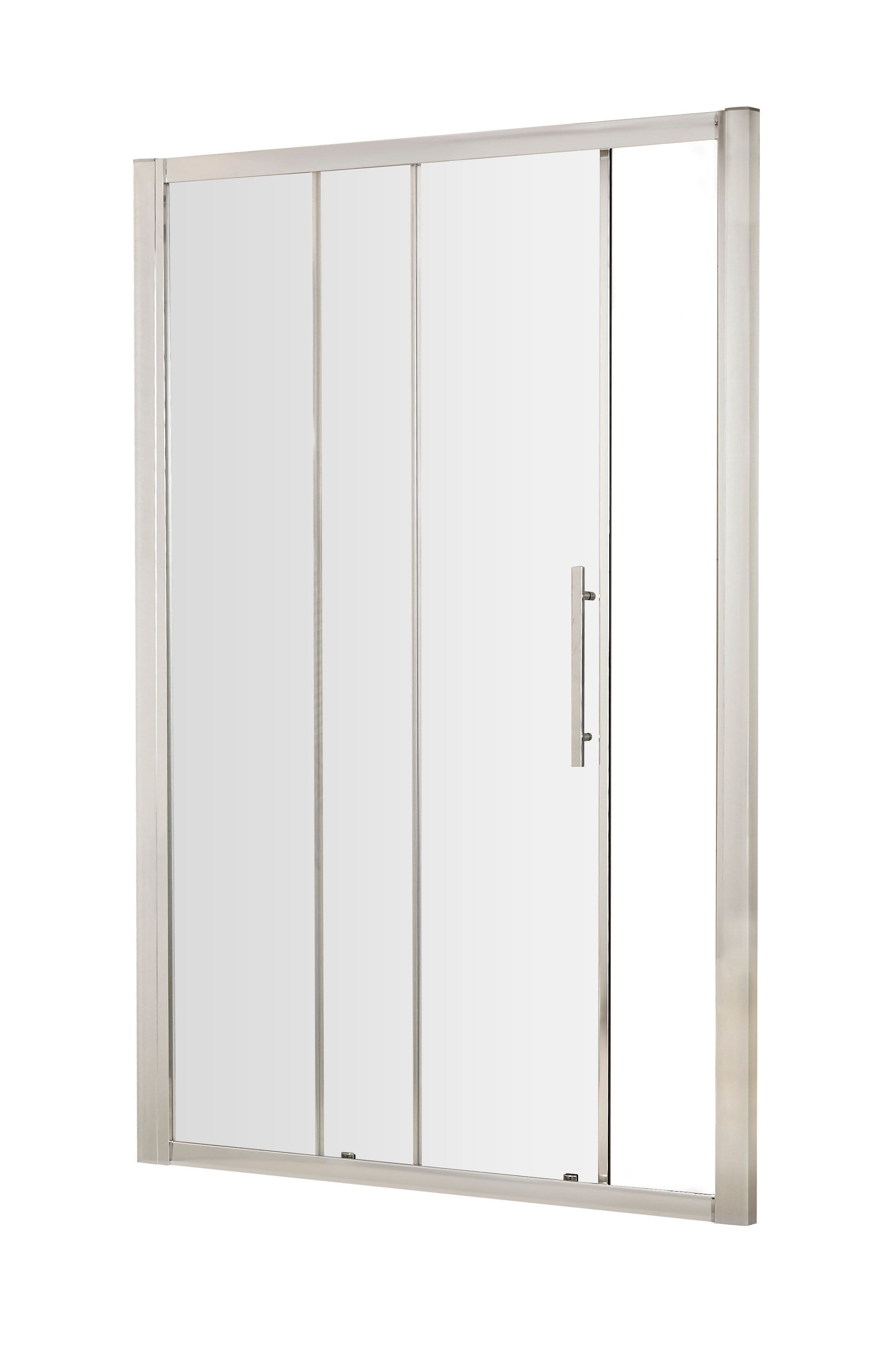 8mm Toughened Safety Glass Single Sliding Shower Door Chrome 1100mm