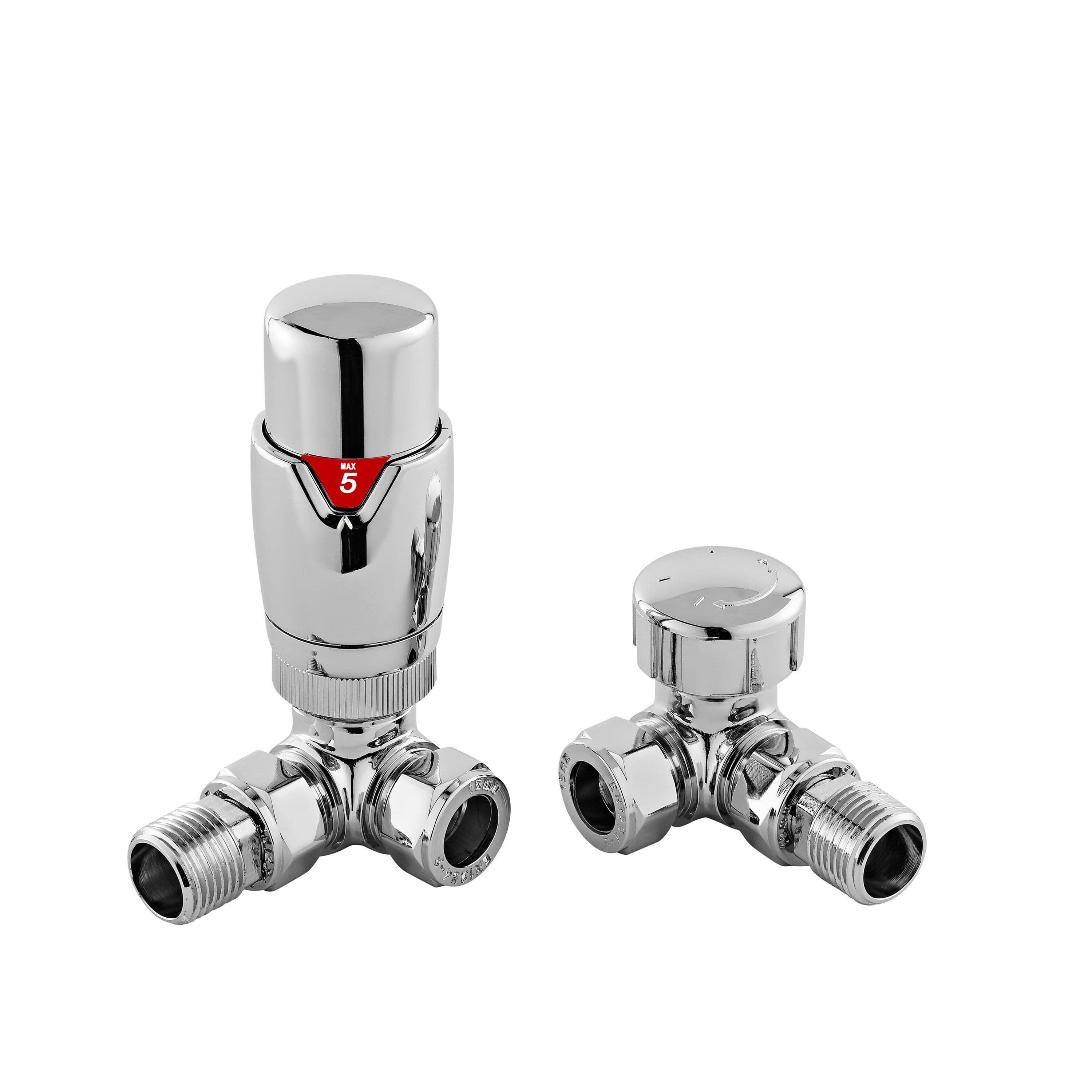 Luxury Corner Thermostatic Radiator Valves Sold Pairs Chrome