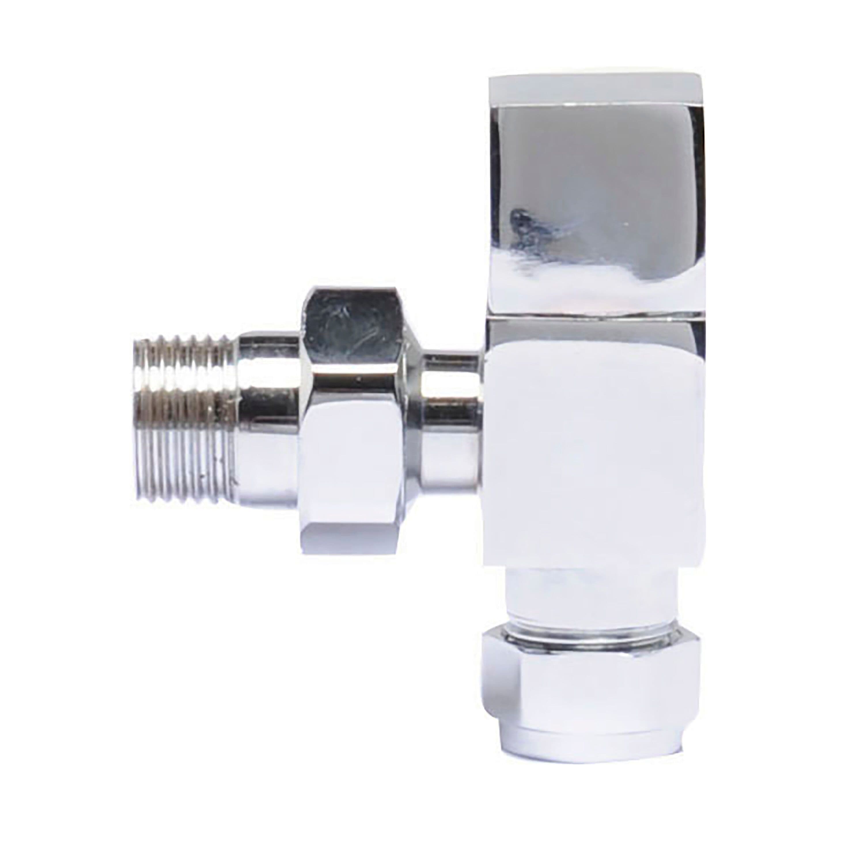 Angled Square Radiator Valves Sold Pairs Chrome