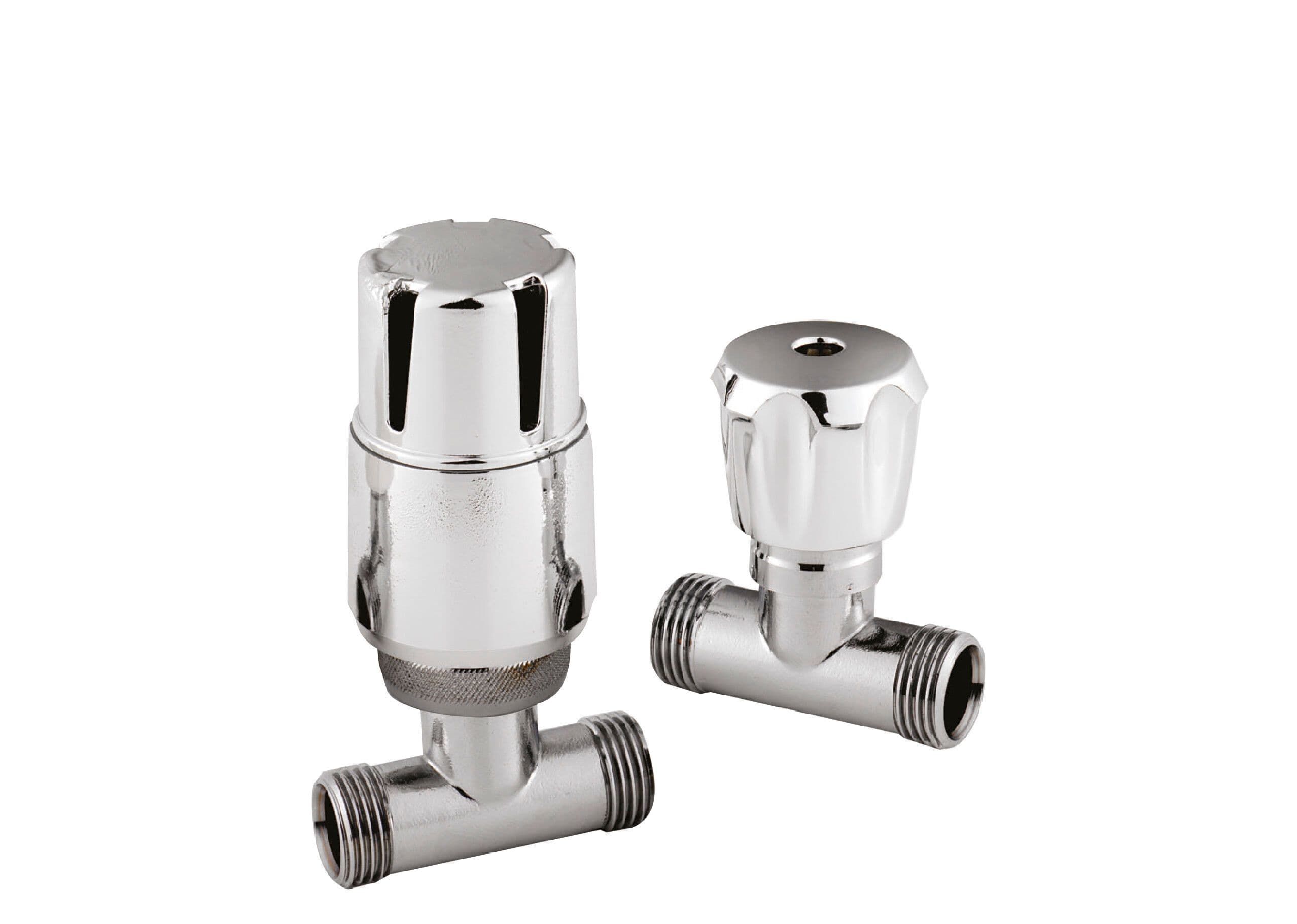 Straight Thermostatic Radiator Valves Sold Pairs Chrome