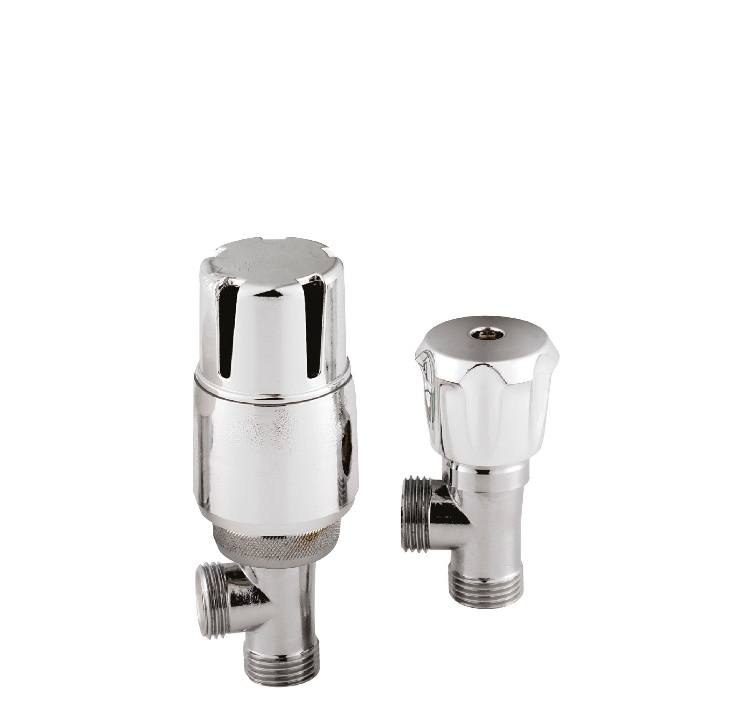 Angled Thermostatic Radiator Valves Sold Pairs Chrome