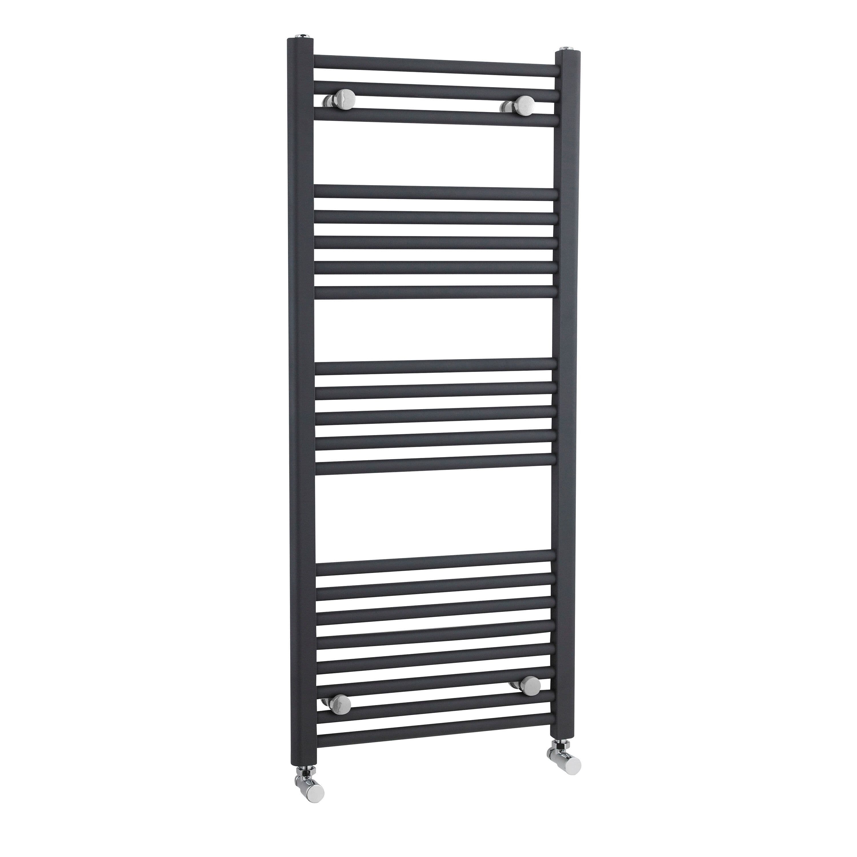Heated Vertical Towel Rail Straight 1672 BTU Anthracite 1150x 500mm