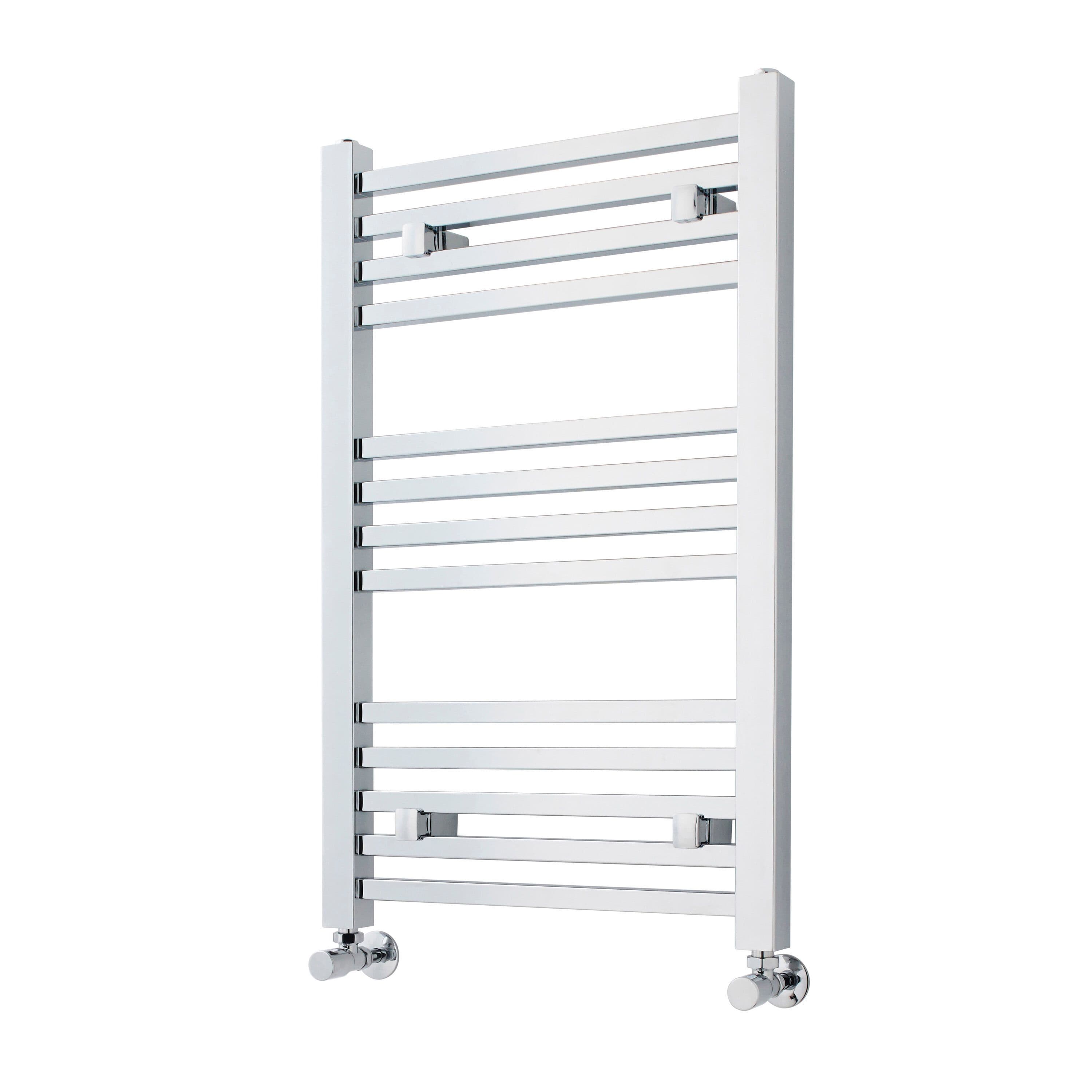 Heated Vertical Towel Ladder Rail Square 782 BTU Chrome 800x 500mm