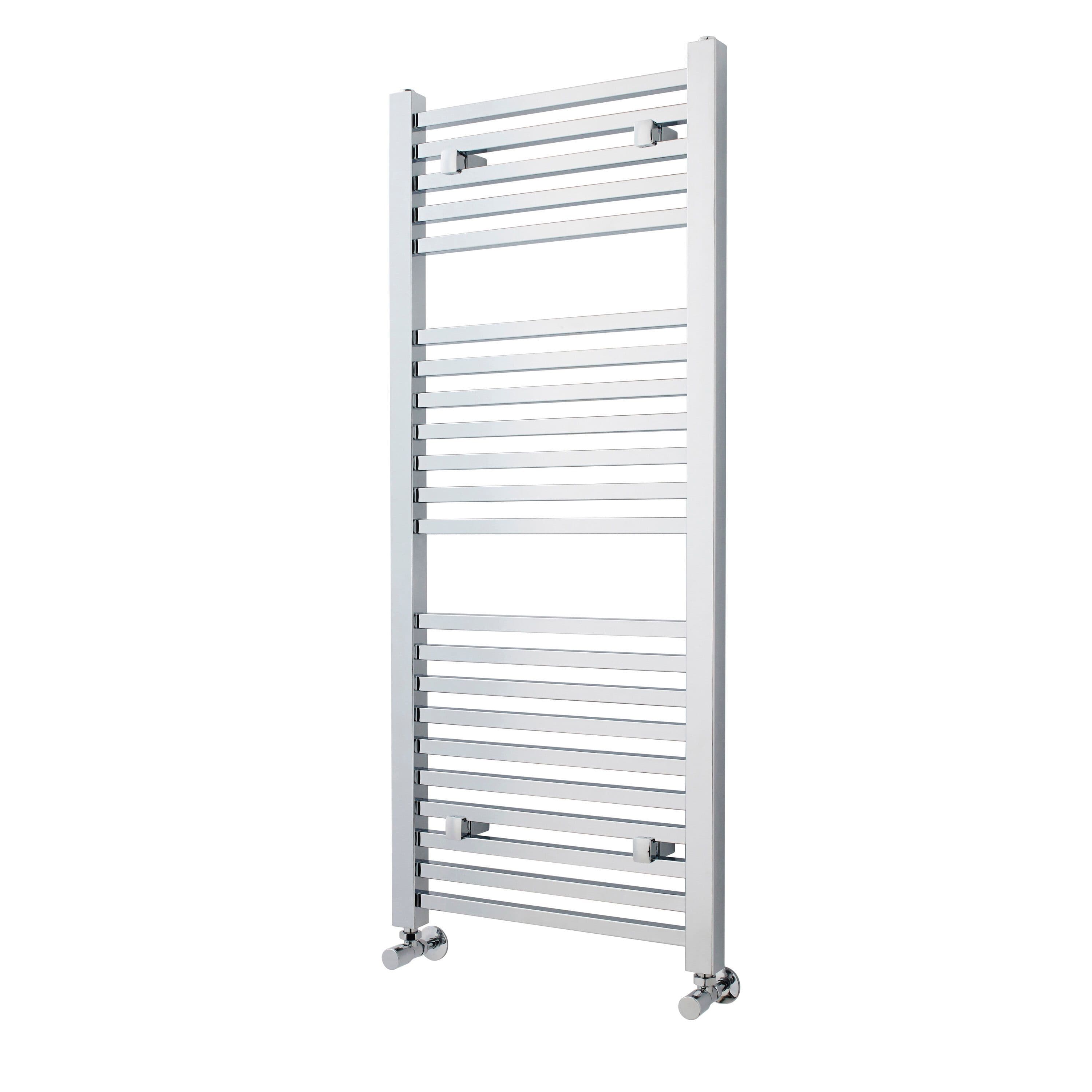 Heated Vertical Towel Ladder Rail Square 1167 BTU Chrome 1200x 500mm