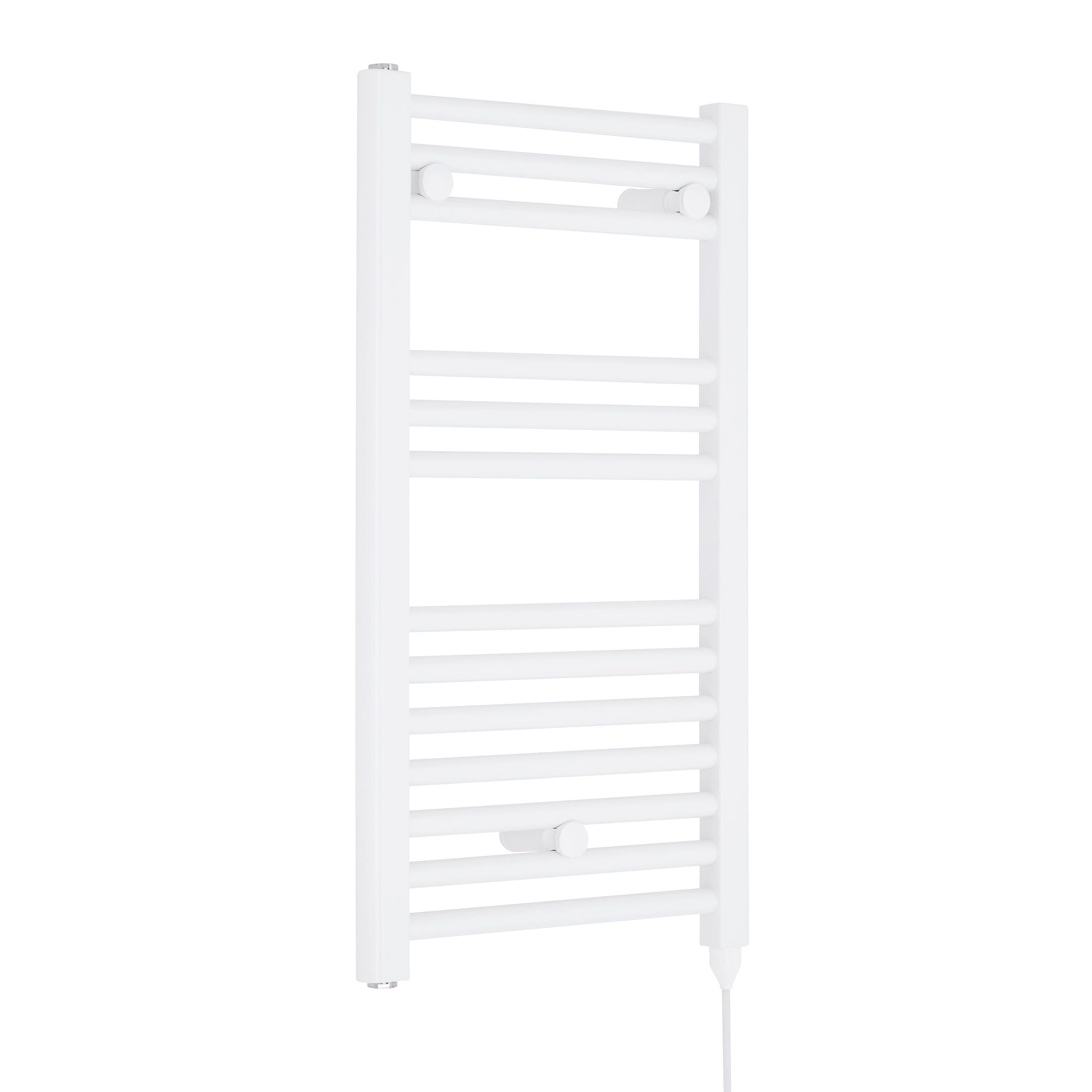 Electric Vertical Round Towel Rail 300 Watt Gloss 720x 400mm