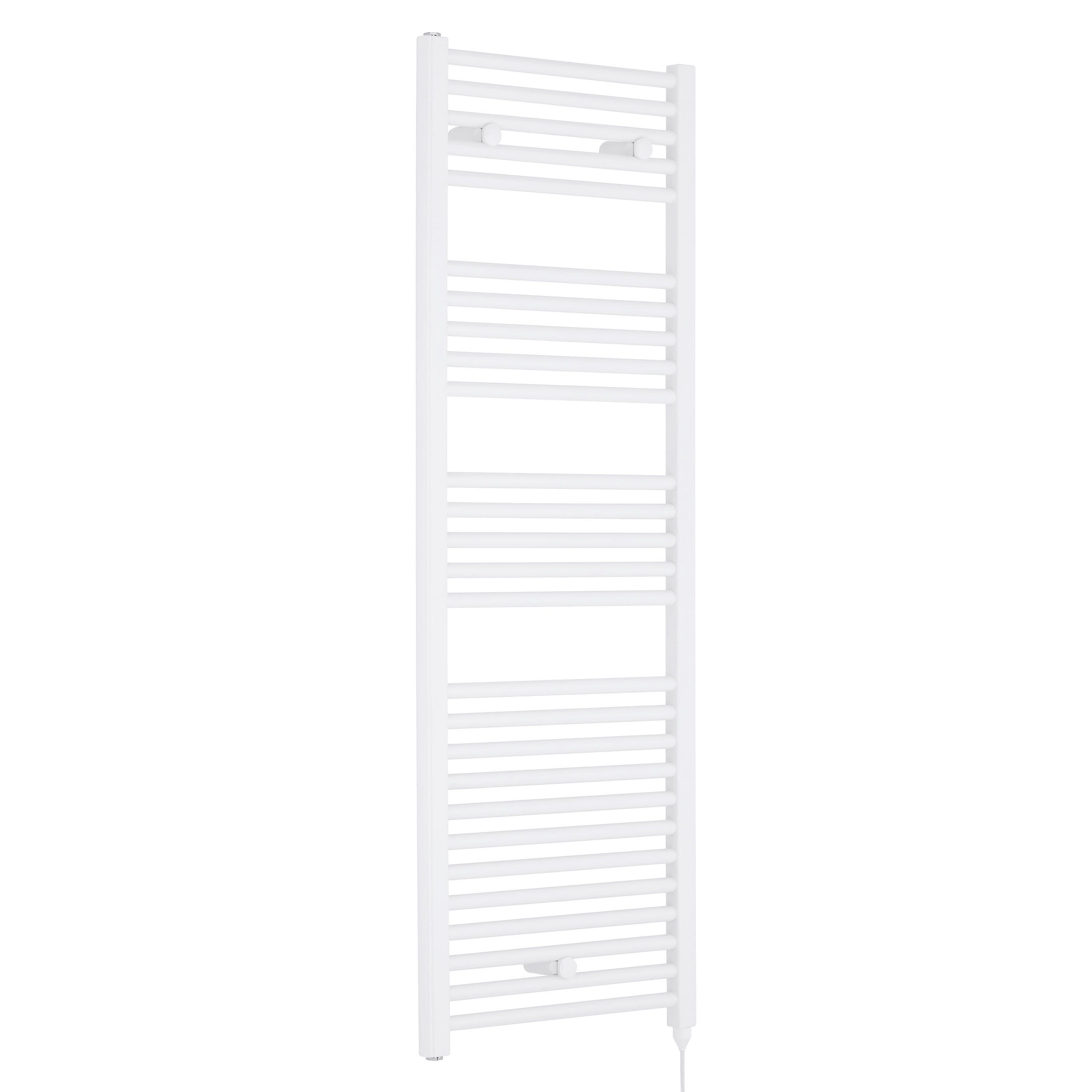 Electric Vertical Round Towel Rail 750 Watt Gloss 1375x 480mm