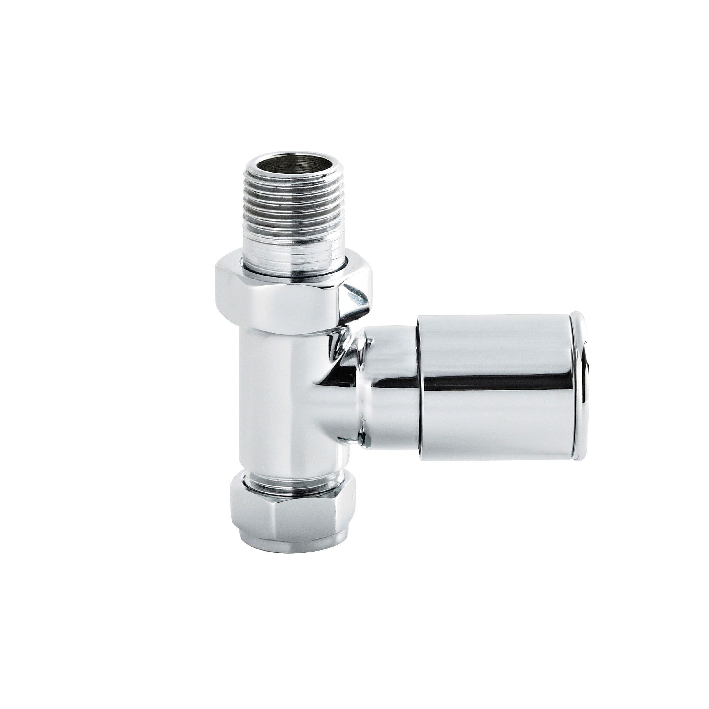 Straight Round Modern Radiator Valves Sold Pairs Chrome