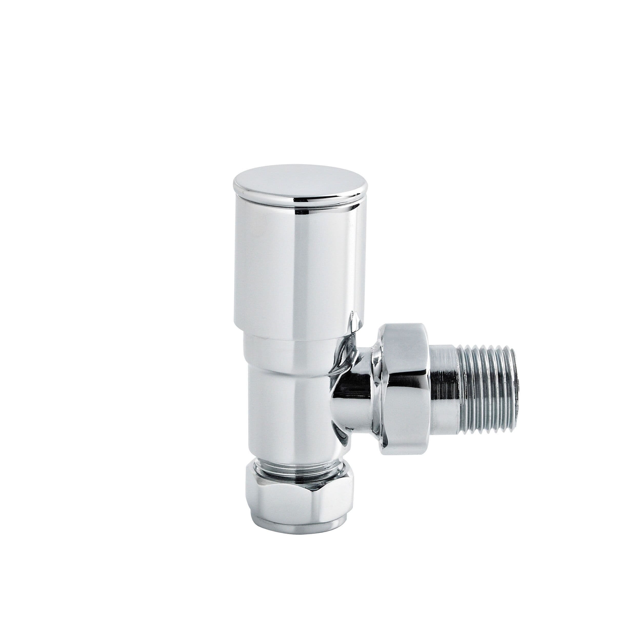 Angled Round Modern Radiator Valves Sold Pairs Chrome