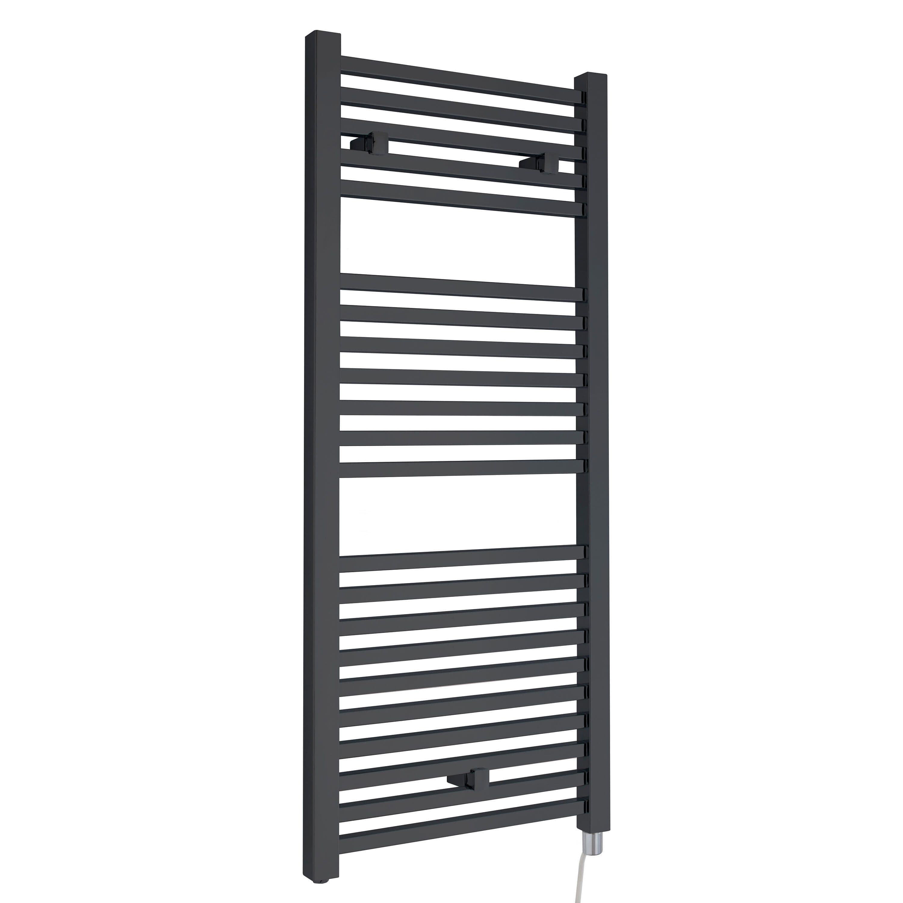 Electric Vertical Square Towel Rail 500 Watt Anthracite 1110x 500mm