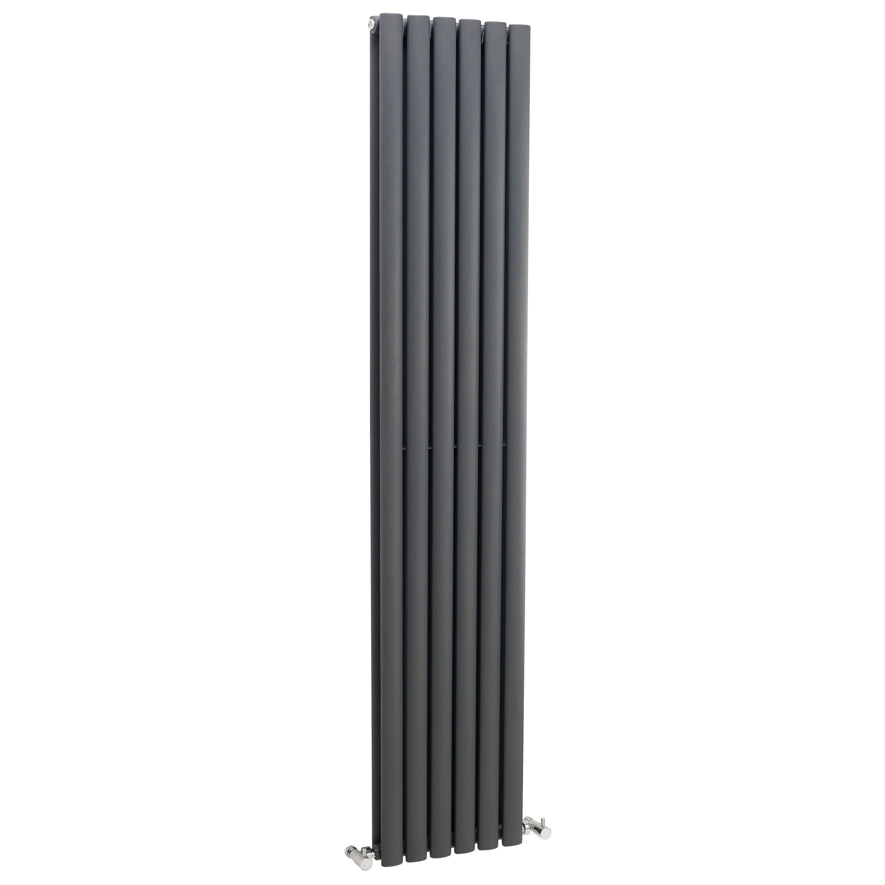 Vertical Double Panel Radiator 3638 BTU Anthracite 1800 x 354mm