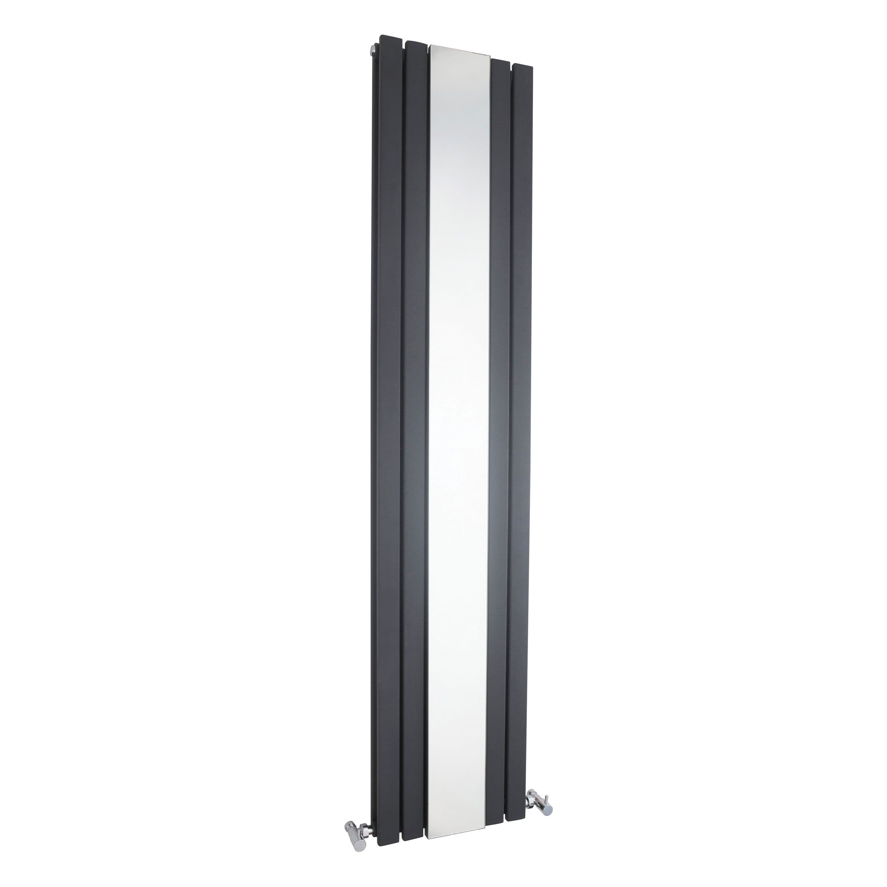 Vertical Double Panel Radiator Mirror 3344 BTU Anthracite 1800x 354mm