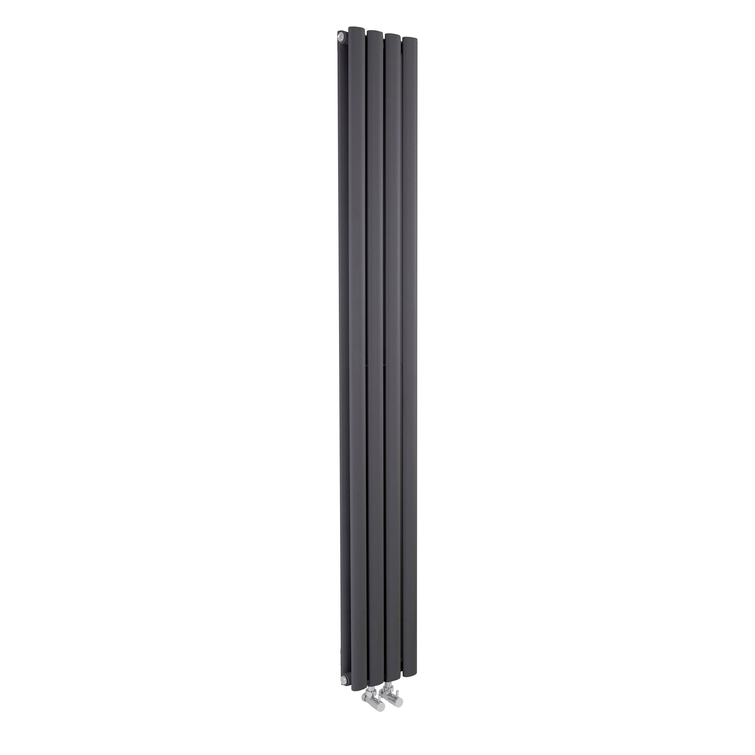 Compact Vertical Double Panel Radiator 2461 BTU Anthracite 1800x 236mm