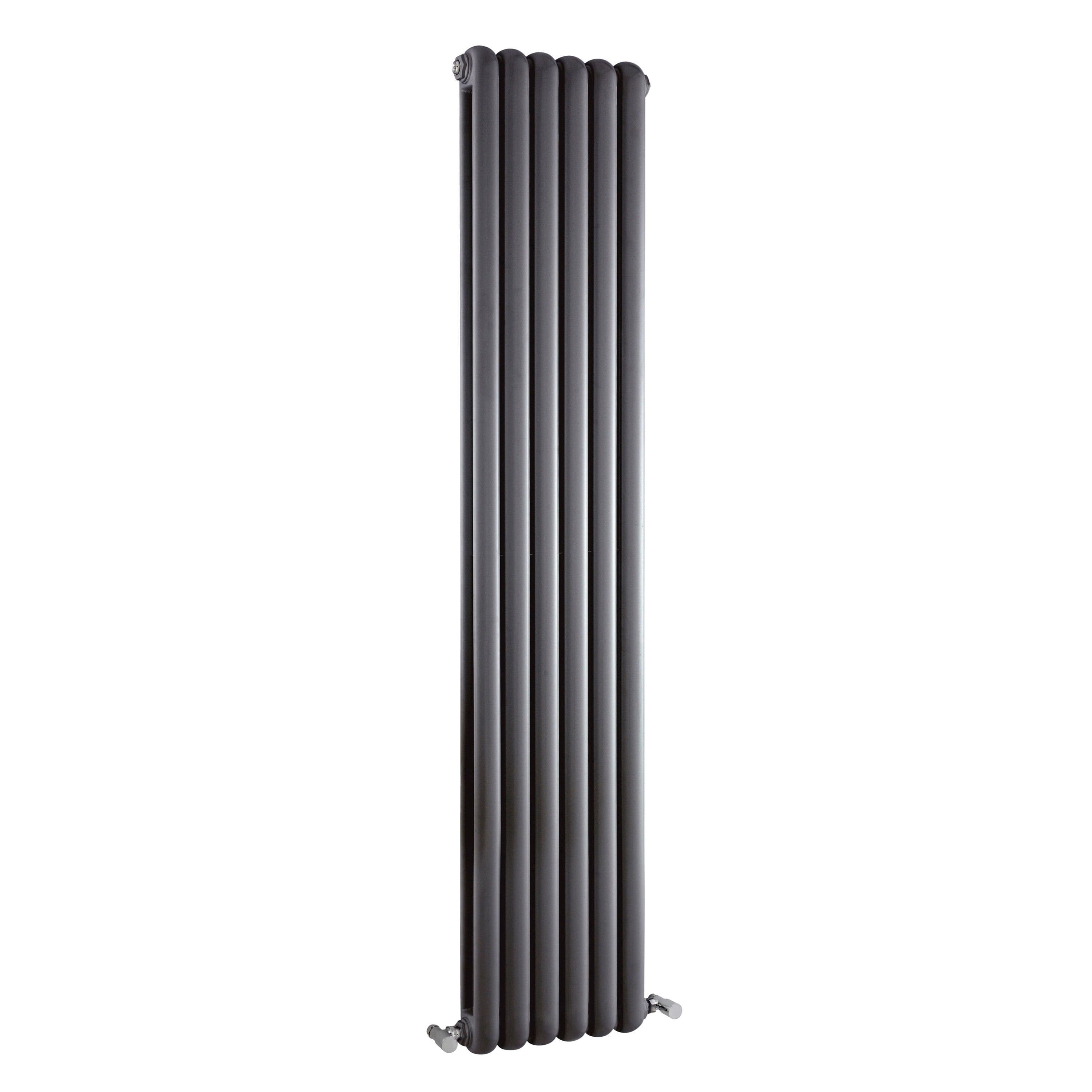 Vertical Double Panel Radiator 3713 BTU Anthracite 1800 x 383mm