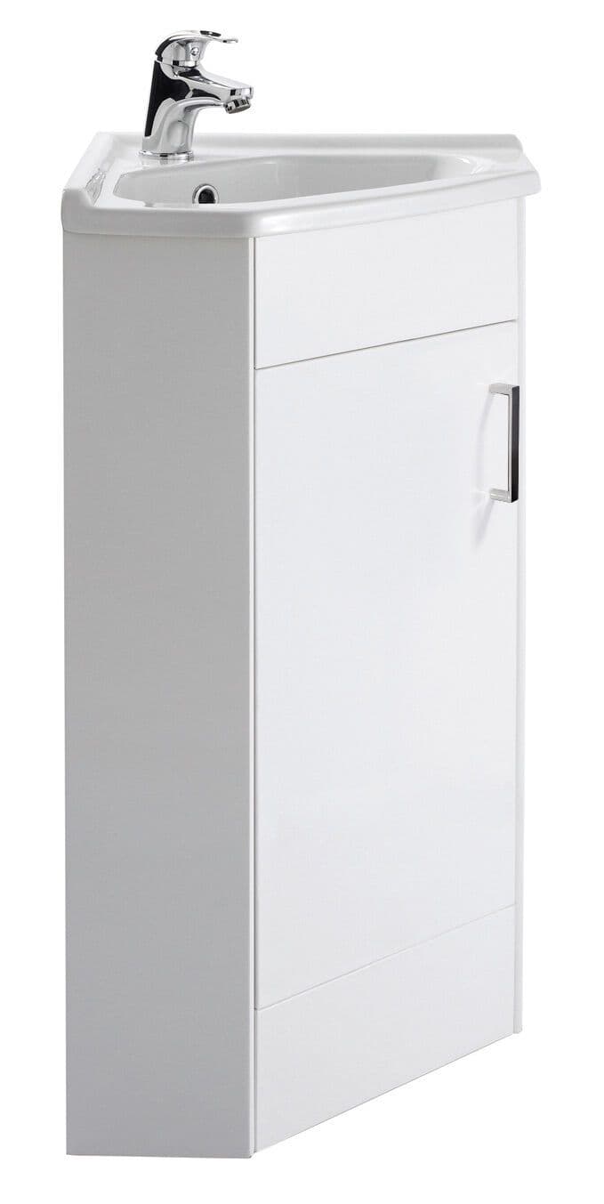 Gloss Free Standing 1 Door Corner Vanity Basin Unit 555mm