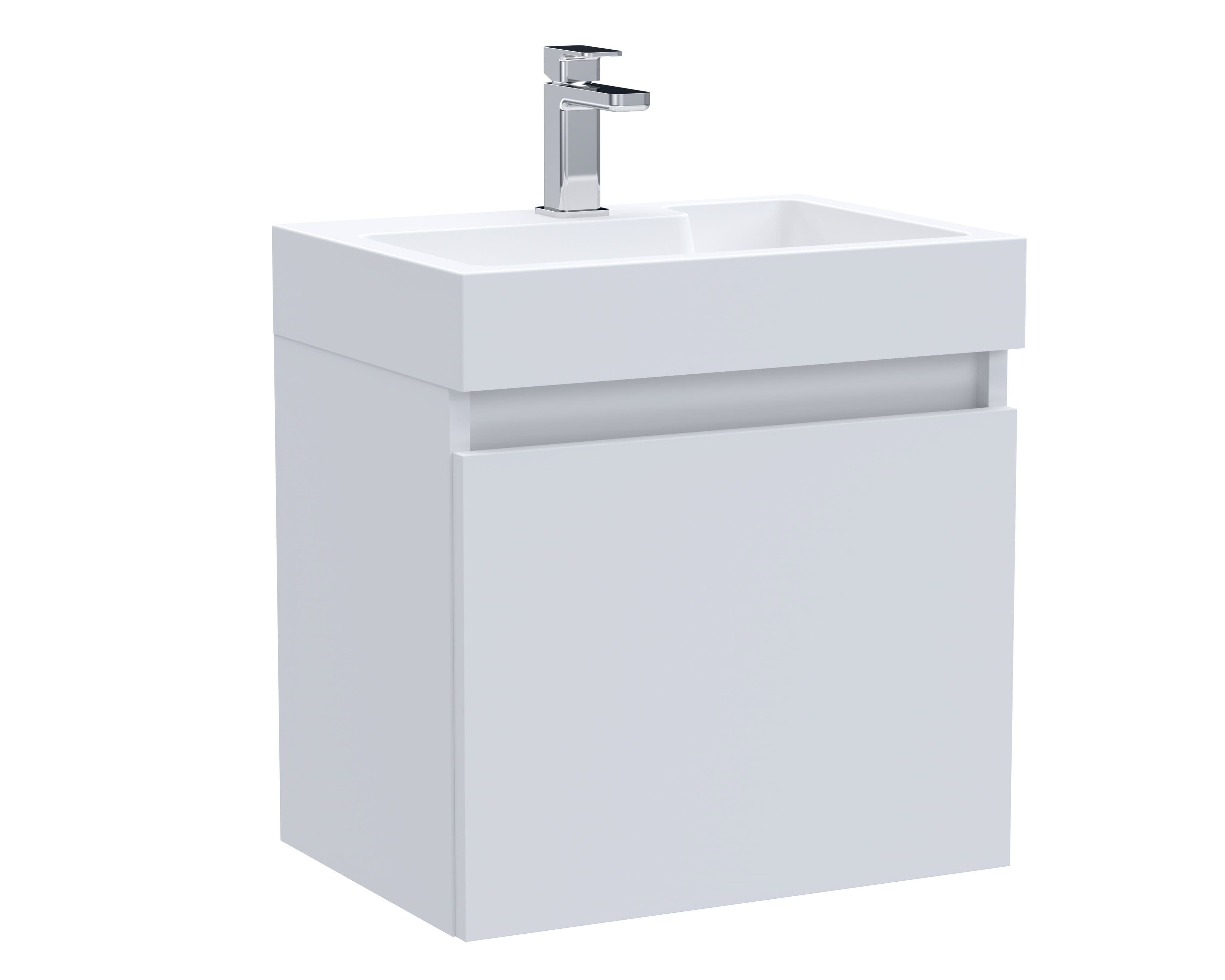 Wall Hung Vanity Basin Unit Polymarble Basin Gloss 500mm