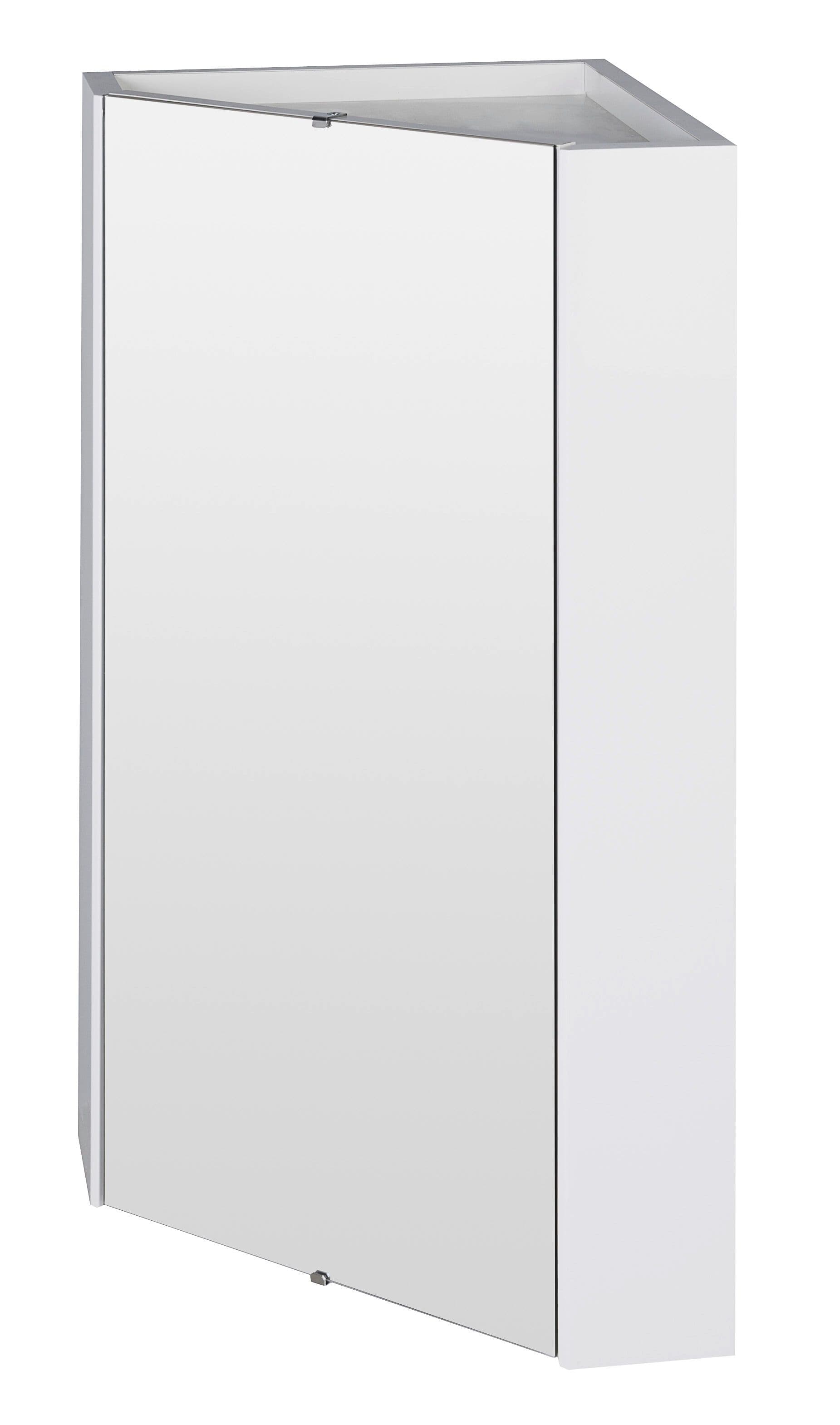 Wall Hung Corner Mirror Cabinet Gloss