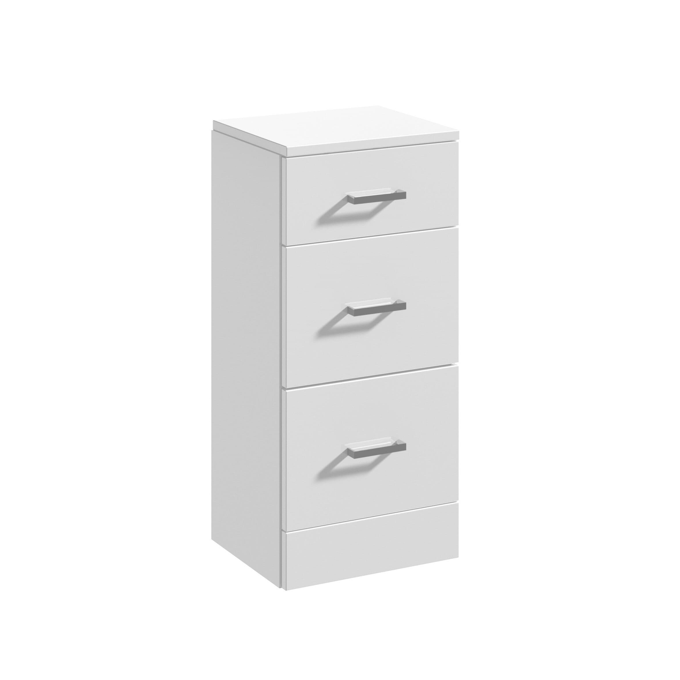 Floor Standing 3 Drawer Bathroom Unit Gloss 350mm