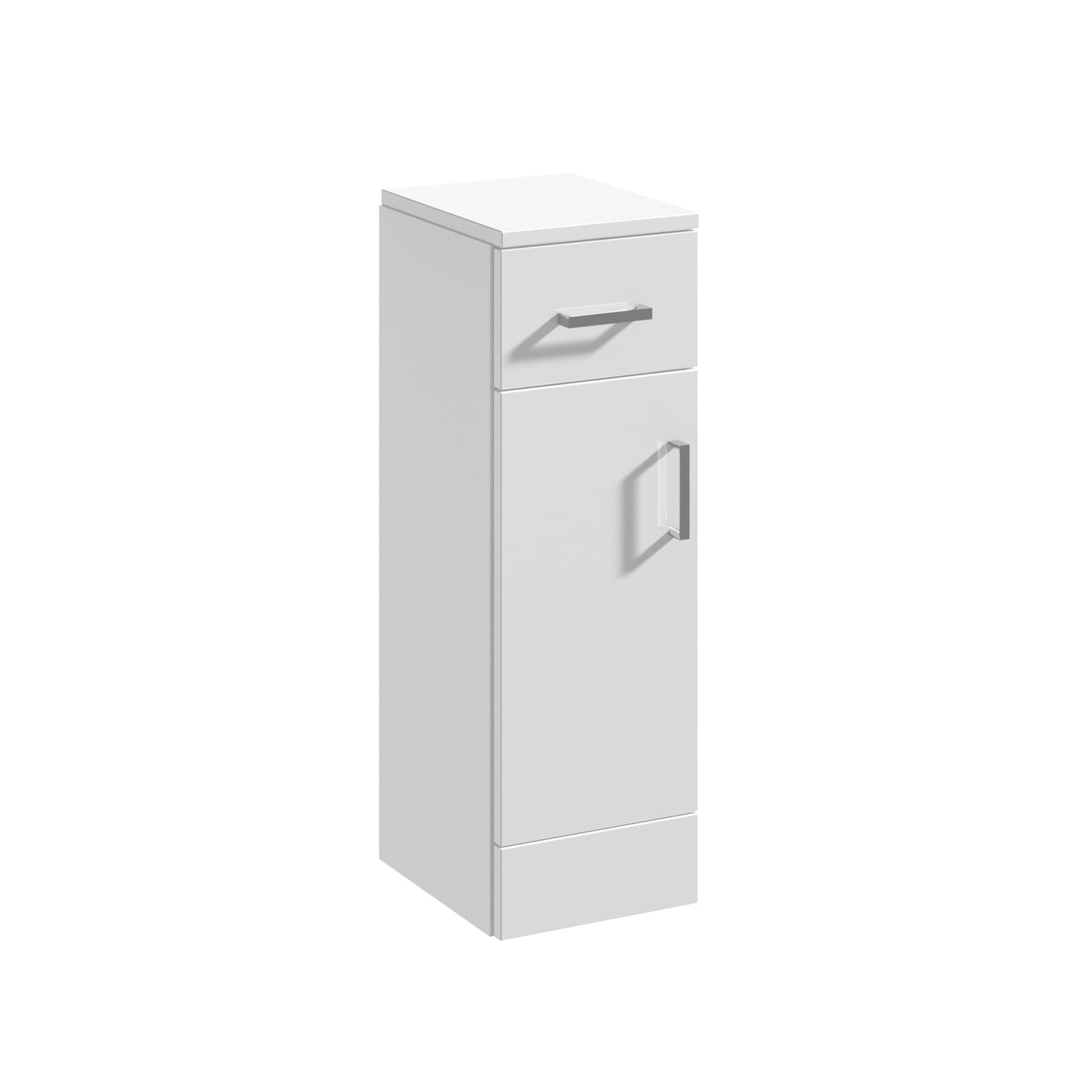 Slimline Floor Standing Bathroom Cupboard Gloss 250mm