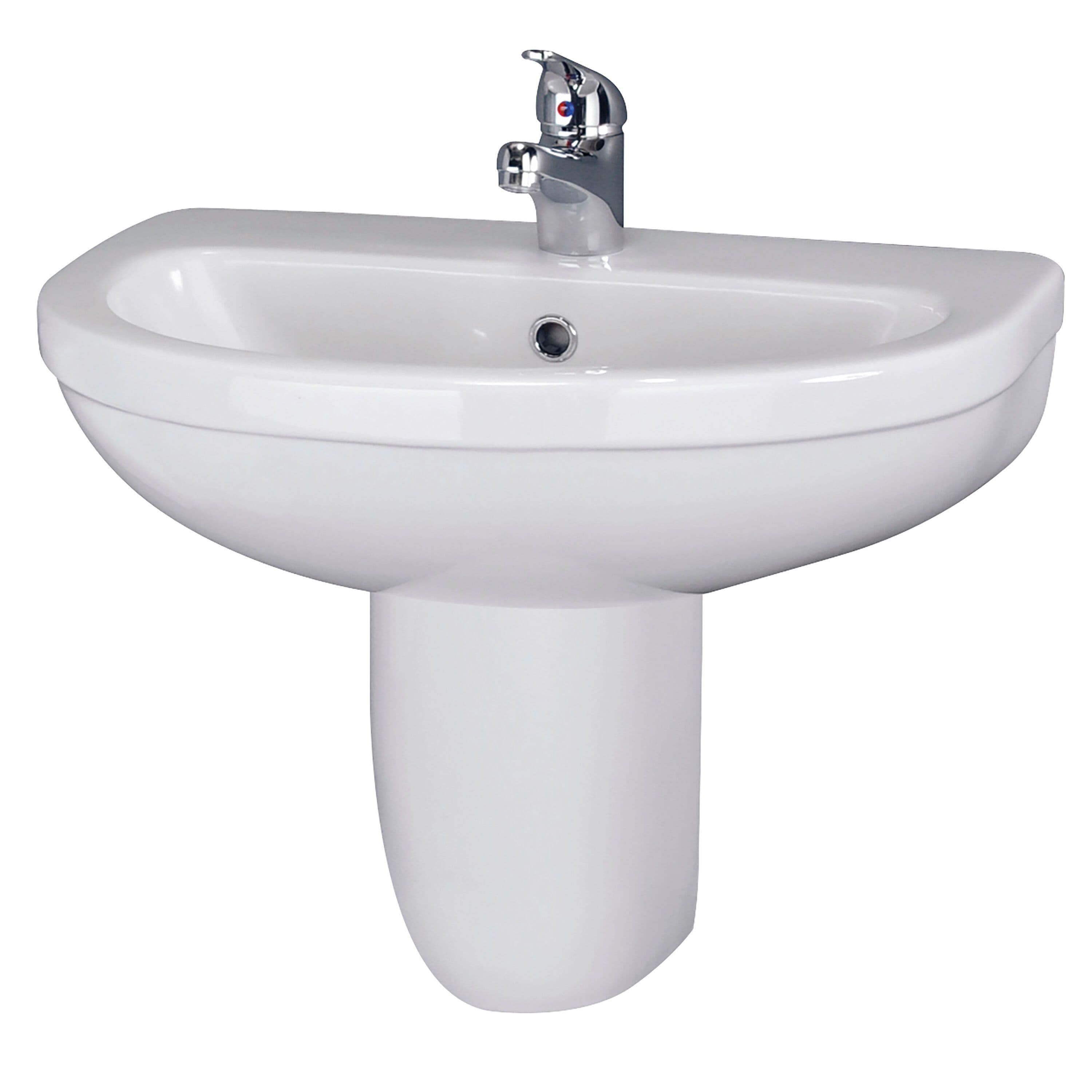 Round 1 Tap Hole Basin Semi Pedestal 550mm