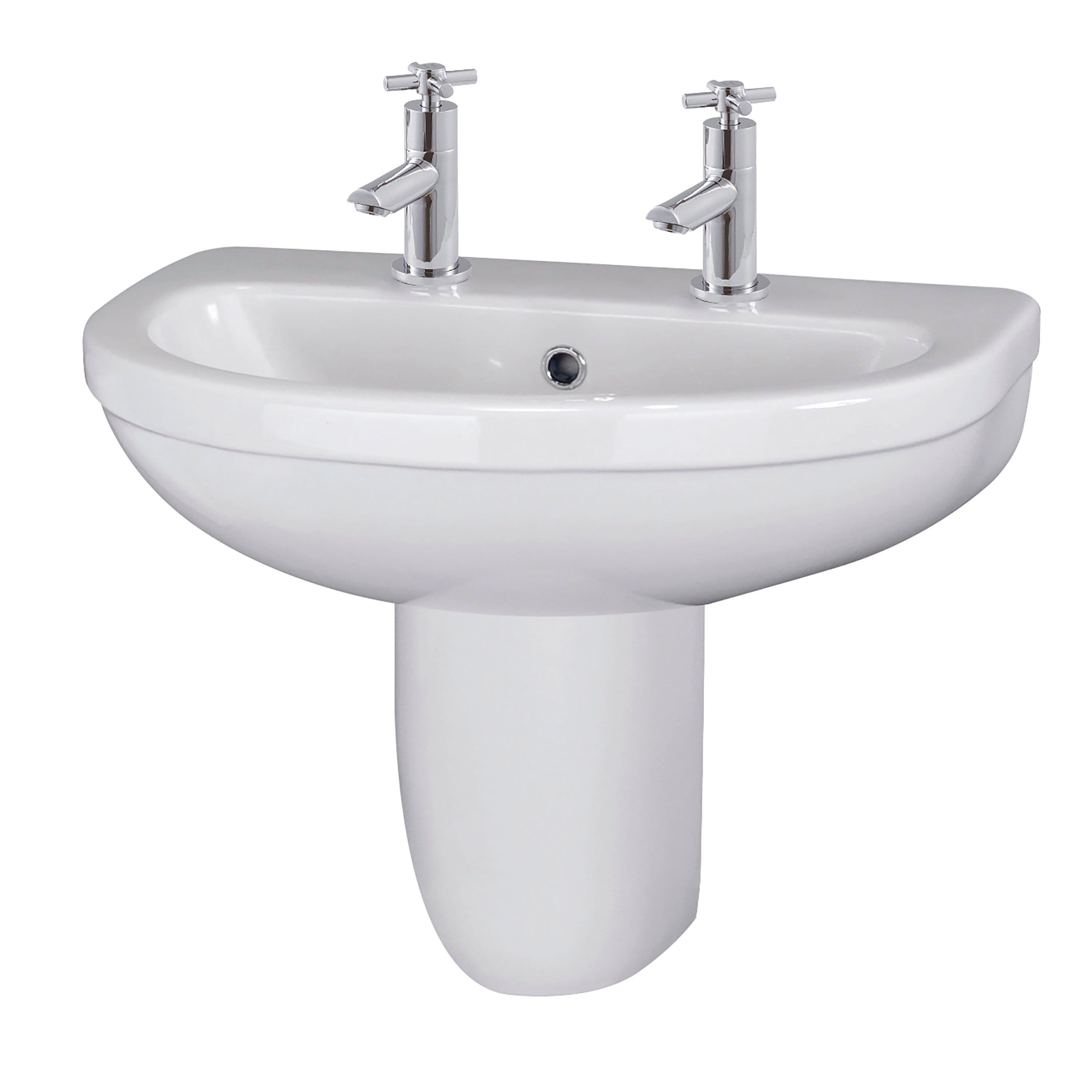 Round 2 Tap Hole Basin Semi Pedestal 550mm