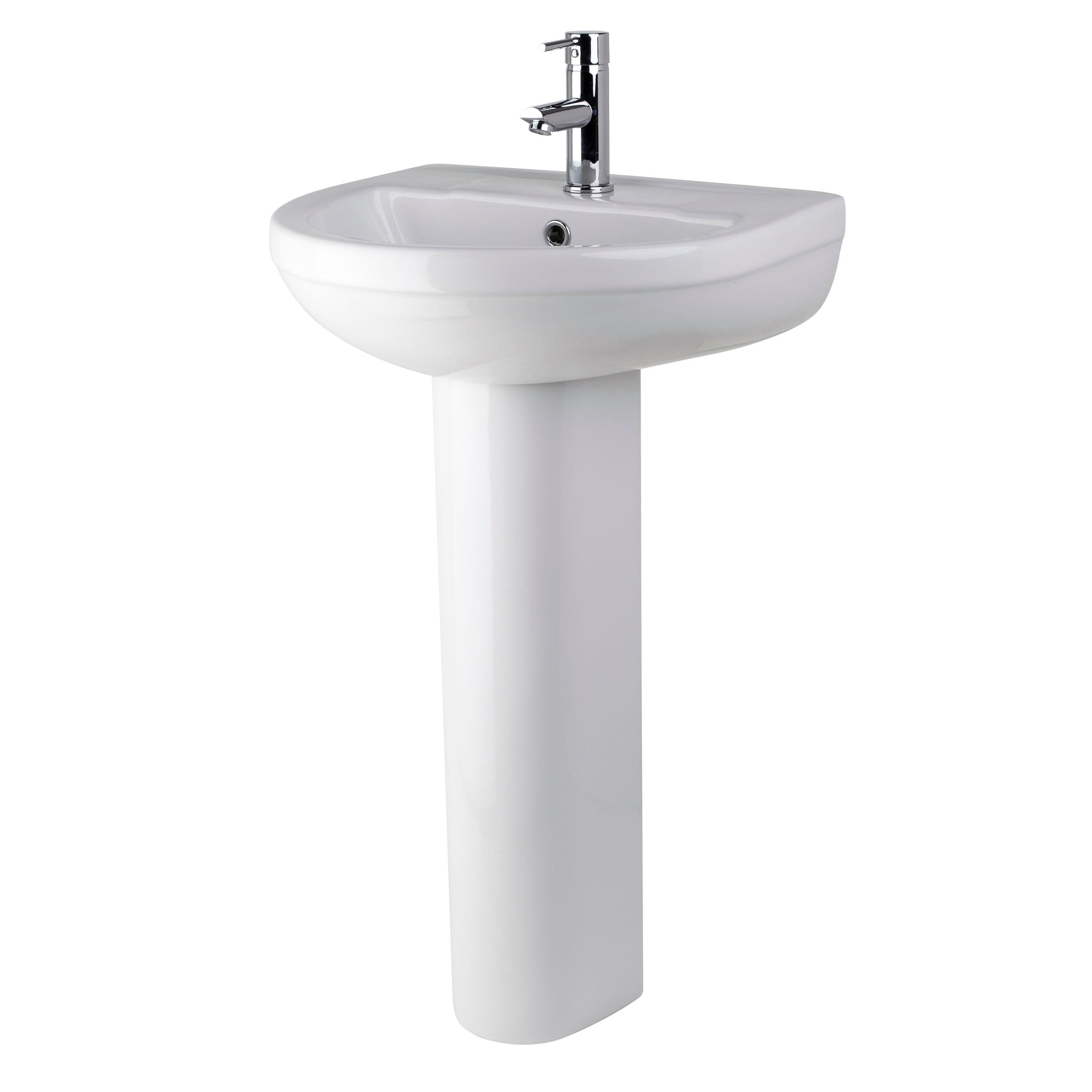 Round 1 Tap Hole Basin Full Pedestal 500mm