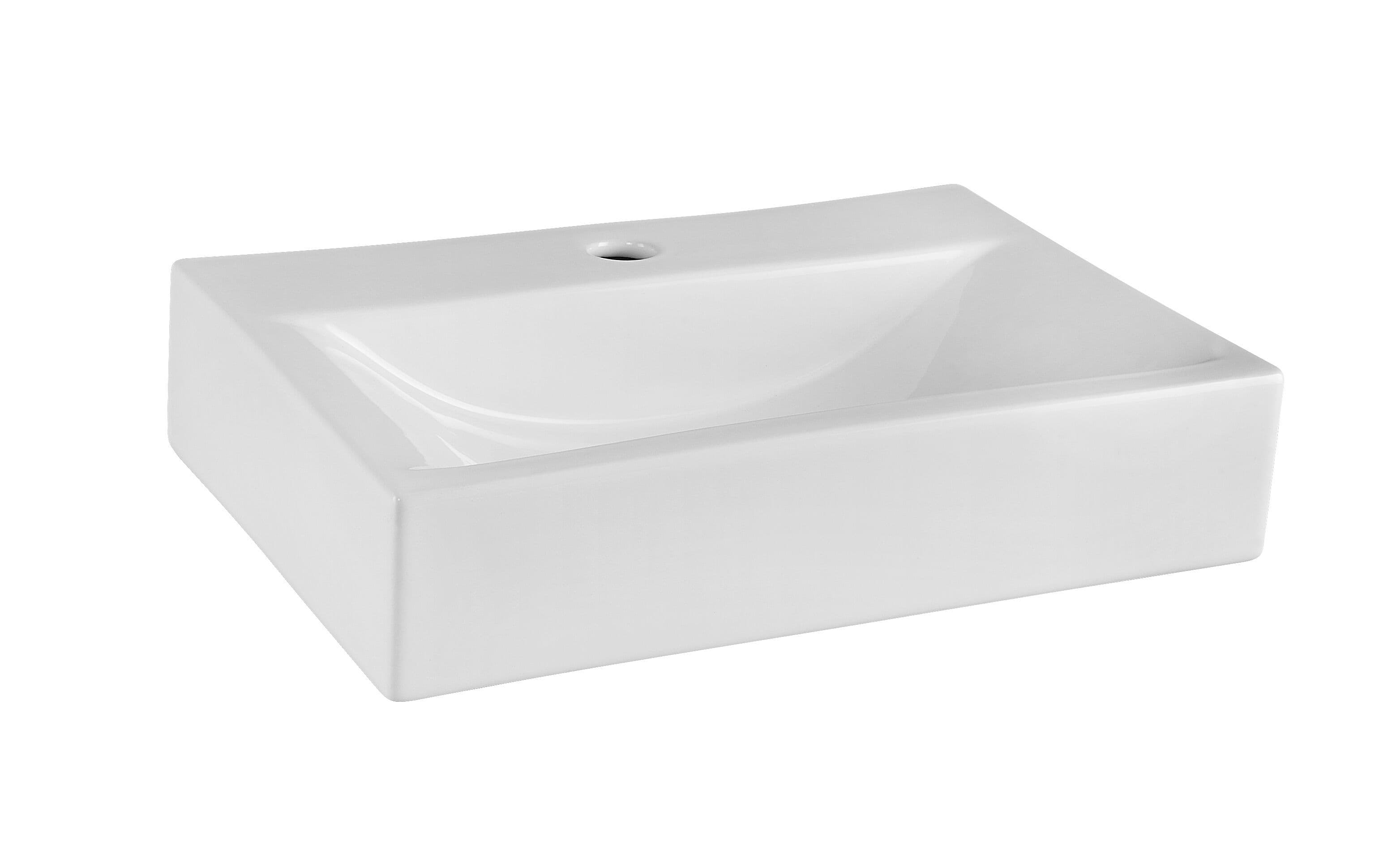Rectangular 1 Tap Hole Countertop Vessel without Overflow 460mm