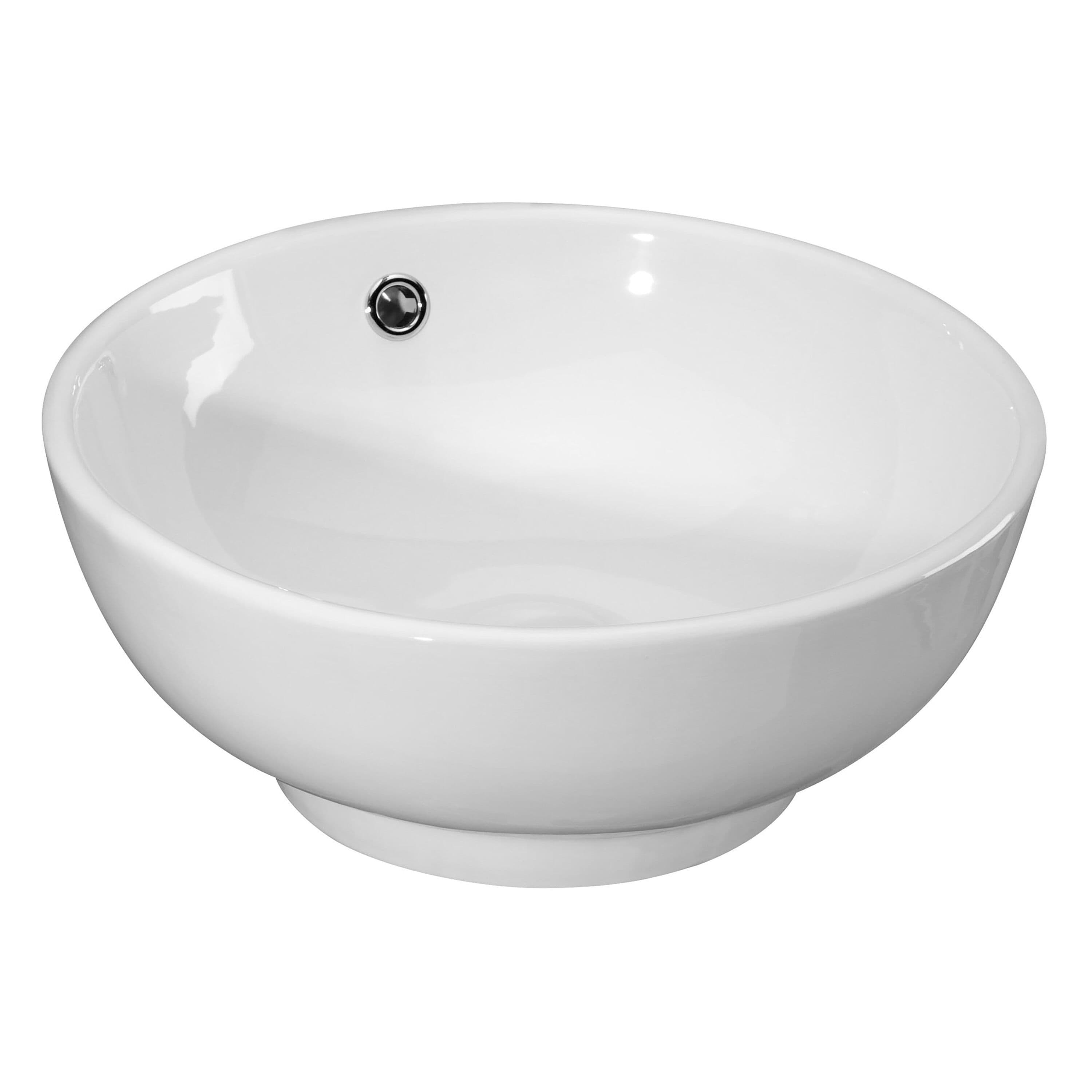 Round Ceramic Countertop Vessel Overflow 410mm