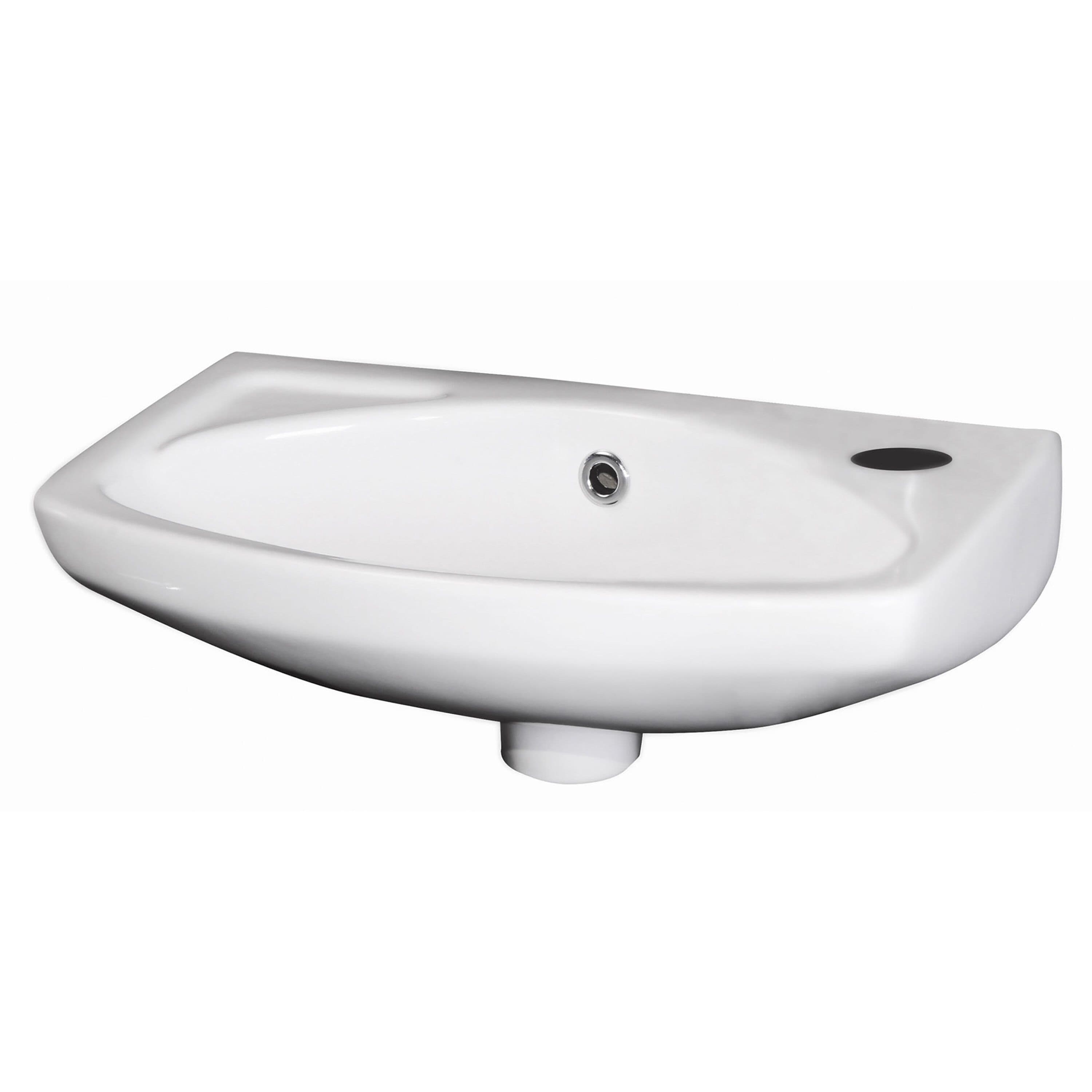 Bathroom Wall Hung 1 Tap Hole Oval Ceramic Basin Overflow 450mm