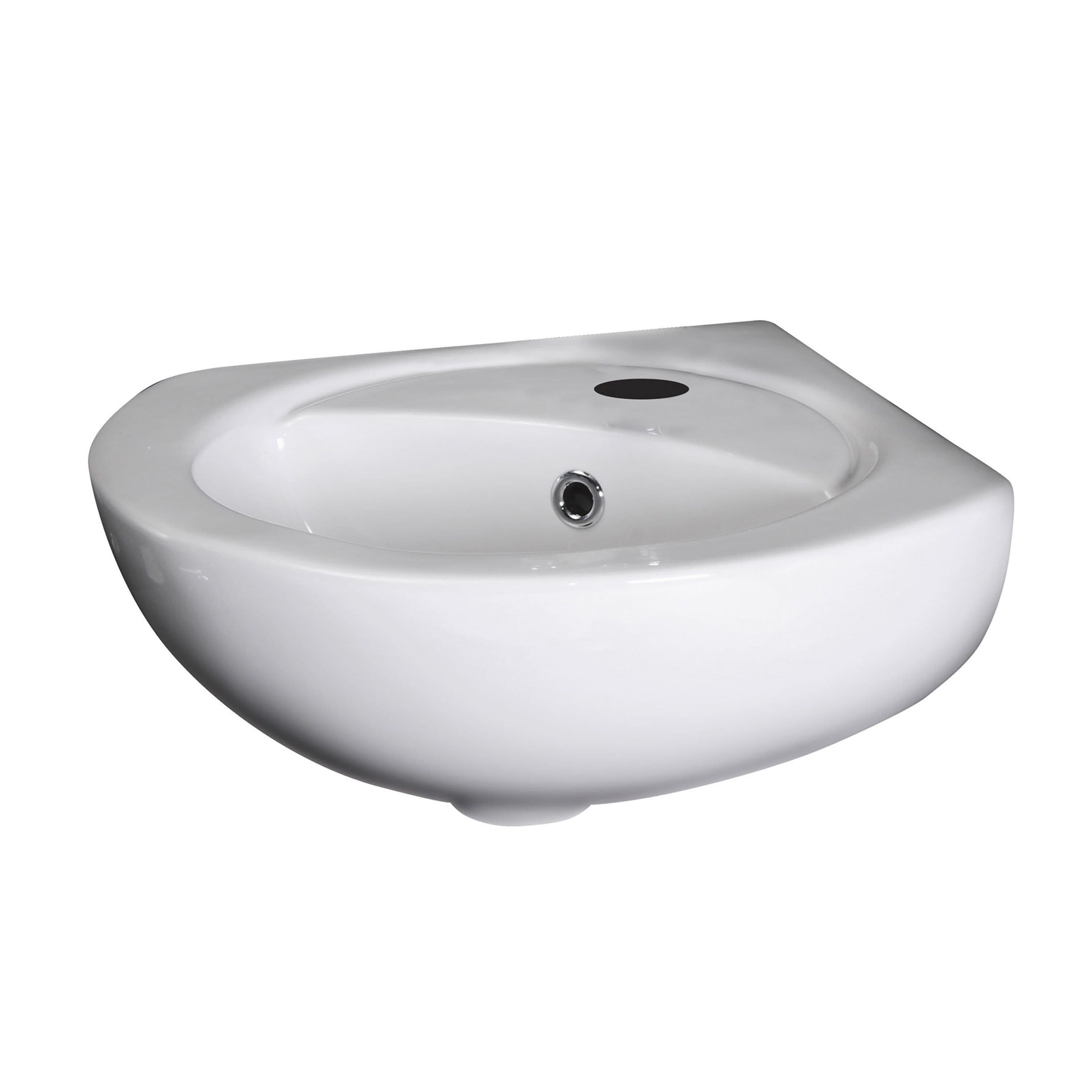 Cloakroom Wall Hung Corner 1 Tap Hole Basin Overflow 450mm