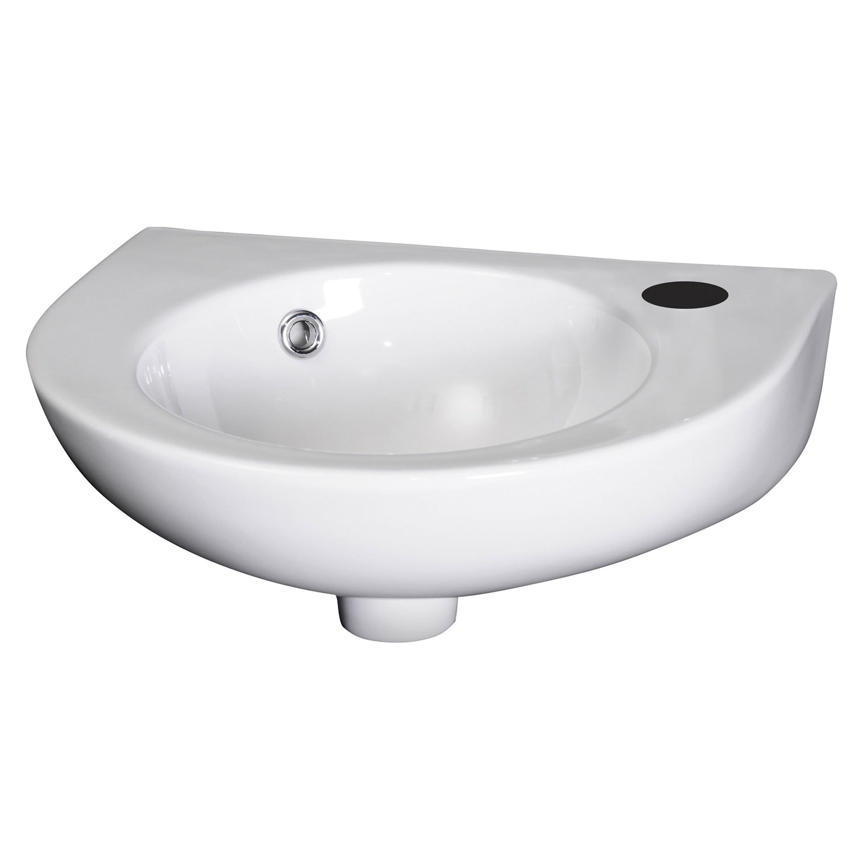 Cloakroom Wall Hung 1 Tap Hole Ceramic Basin Overflow 450mm