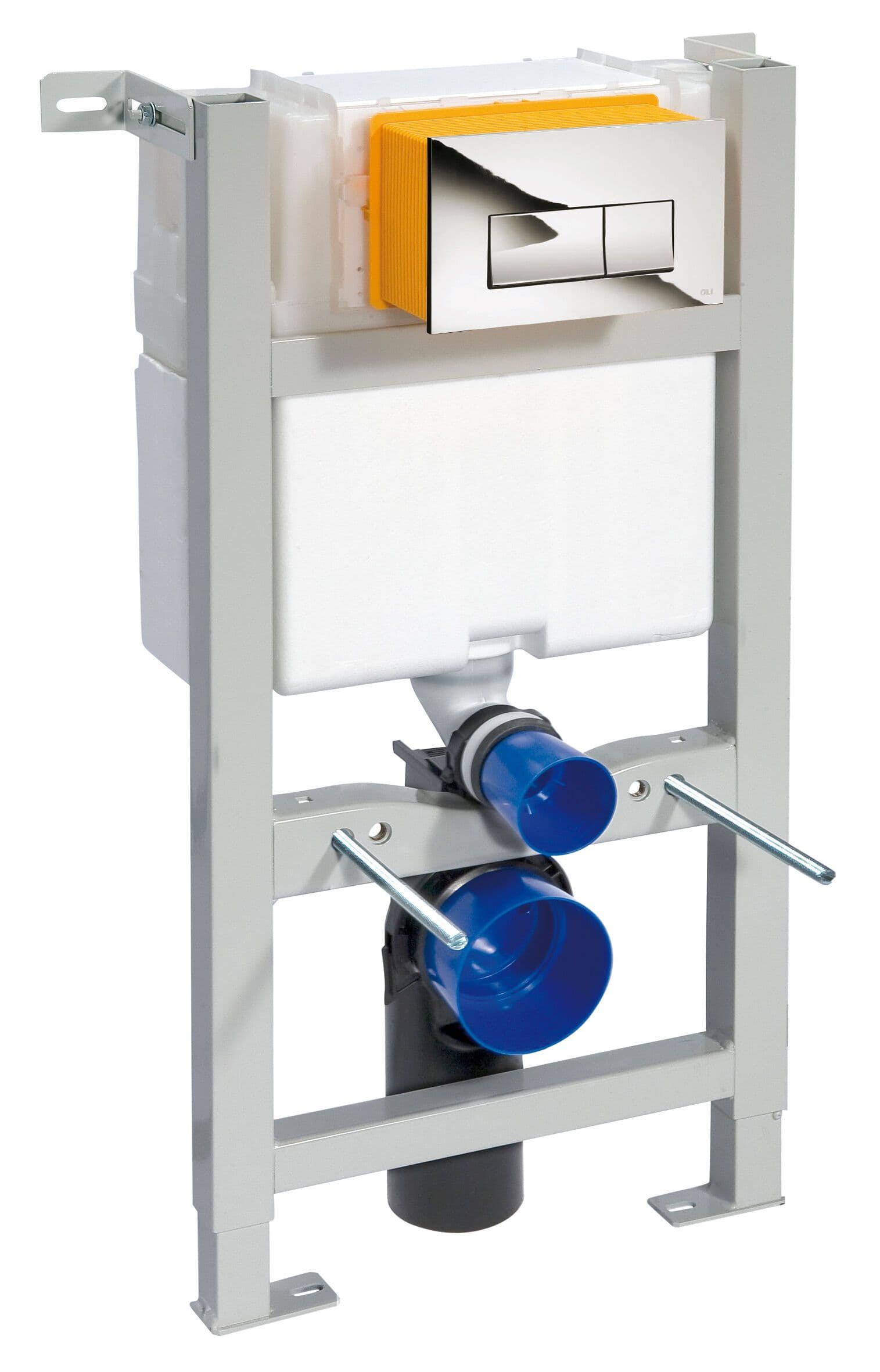 Mid Height Dual Flush Concealed Wall Hung Cistern Frame Push Plate